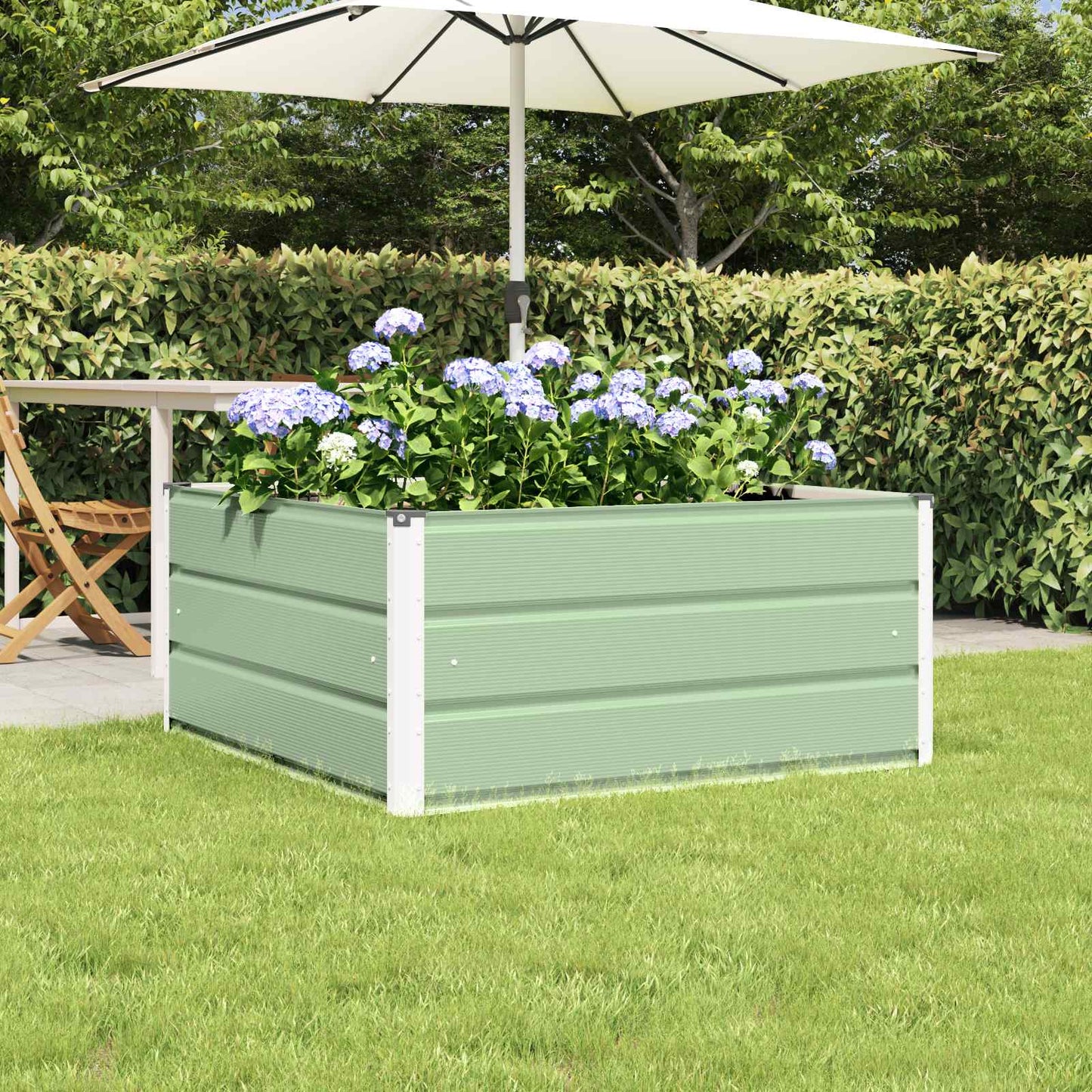 Plantenbak Pastelgroen 100 x 100 x 45 cm Staal is nu te koop bij PeponiXL, paradijselijk wonen!