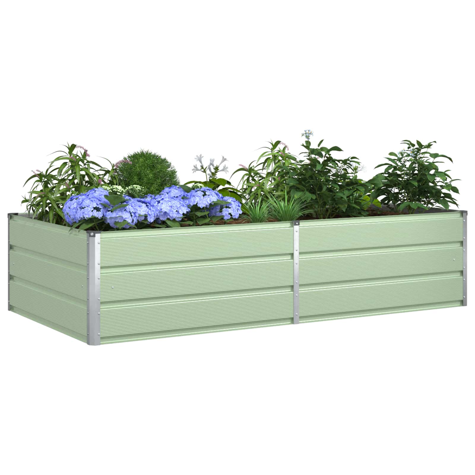 Plantenbak Pastelgroen 195 x 100 x 45 cm Gegalvaniseerd staal is nu te koop bij PeponiXL, paradijselijk wonen!