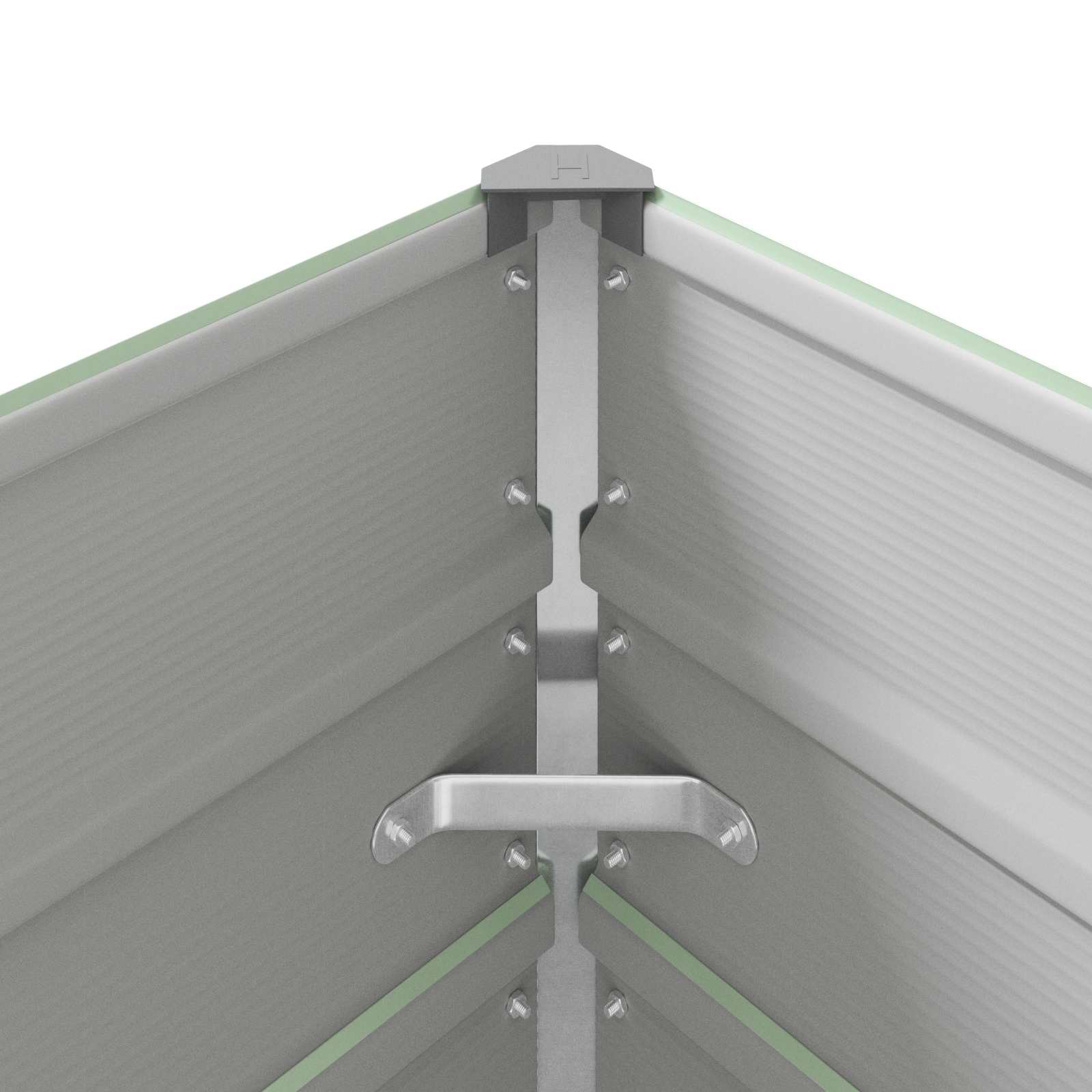 Plantenbak Pastelgroen 195 x 100 x 45 cm Gegalvaniseerd staal is nu te koop bij PeponiXL, paradijselijk wonen!