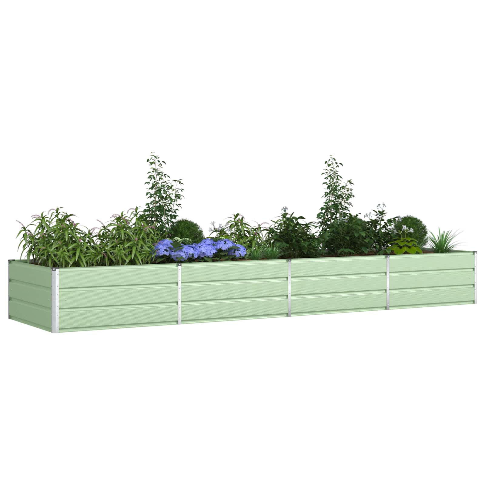 Plantenbak Pastelgroen 385 x 100 x 45 cm Gegalvaniseerd staal is nu te koop bij PeponiXL, paradijselijk wonen!