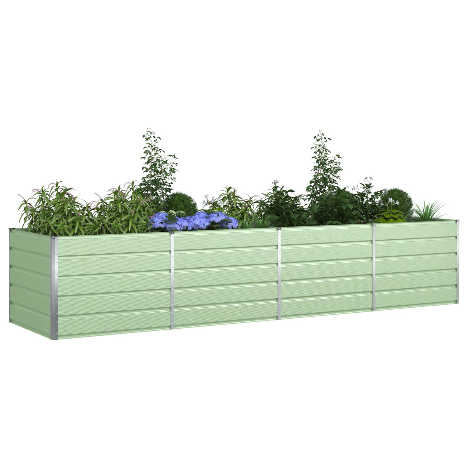 Plantenbak Pastelgroen 385 x 100 x 75 cm Gegalvaniseerd staal is nu te koop bij PeponiXL, paradijselijk wonen!