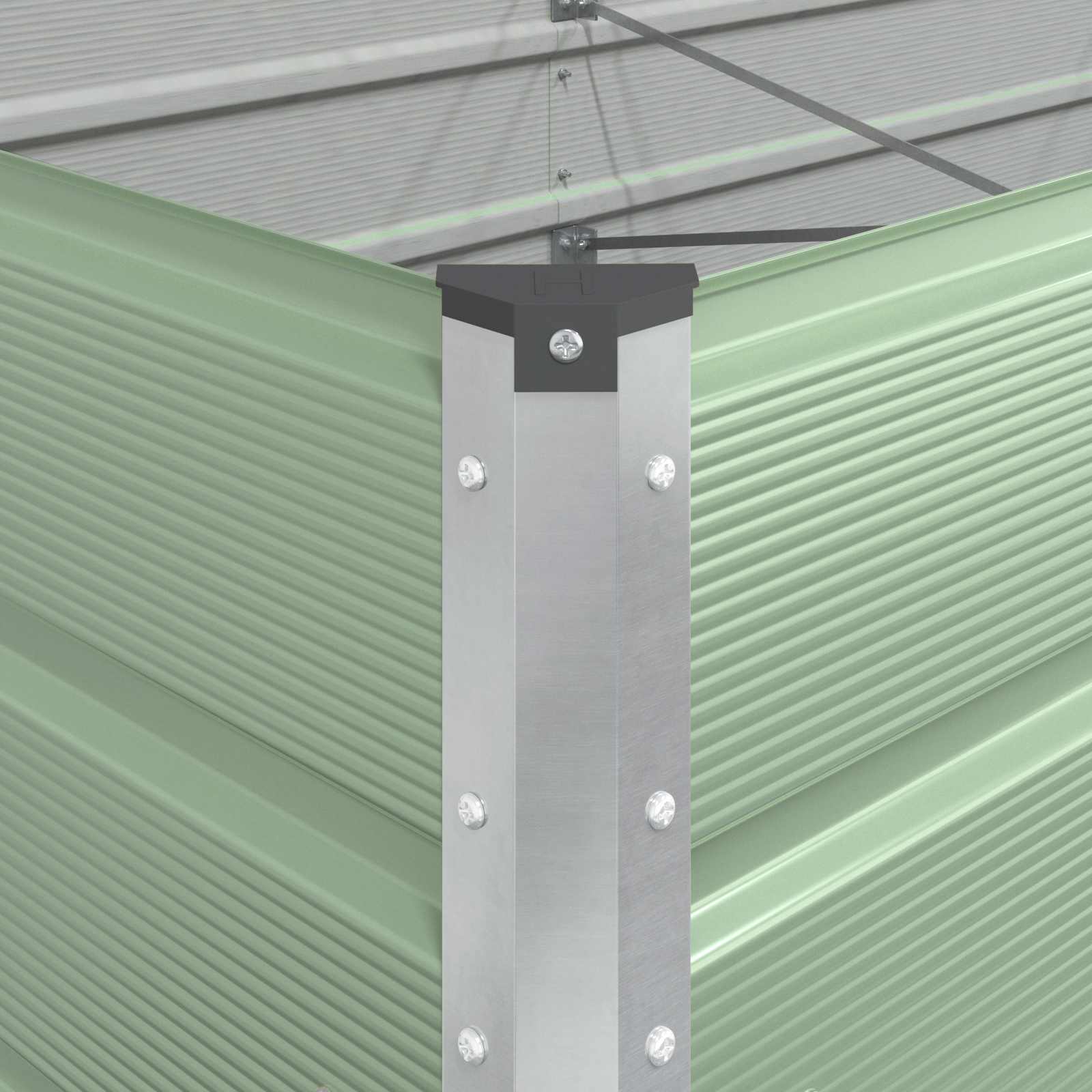 Plantenbak Pastelgroen 195 x 100 x 45 cm Gegalvaniseerd staal is nu te koop bij PeponiXL, paradijselijk wonen!