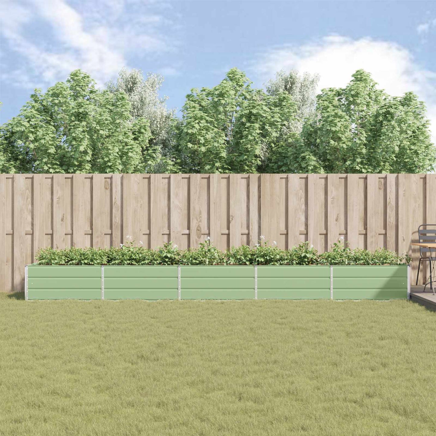 Plantenbak Pastelgroen 195 x 100 x 45 cm Gegalvaniseerd staal is nu te koop bij PeponiXL, paradijselijk wonen!