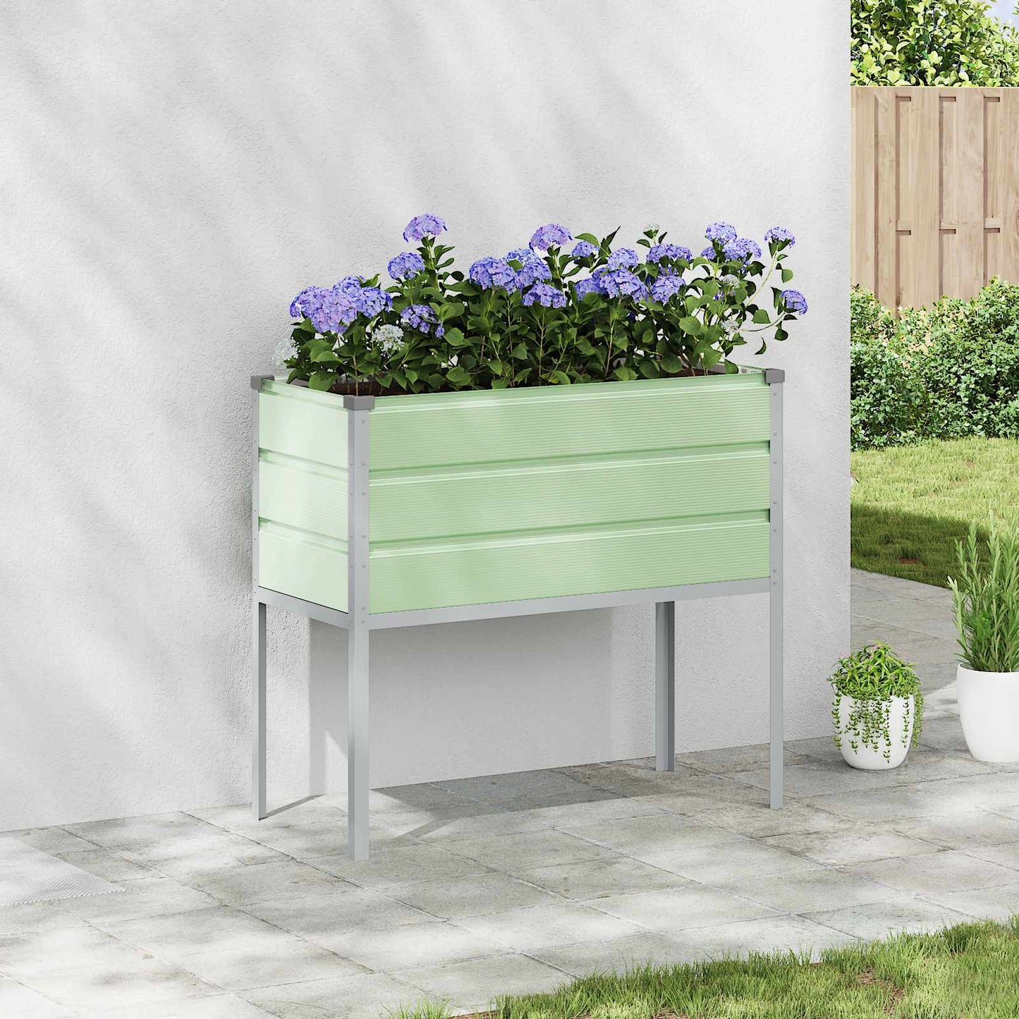 Plantenbak Pastelgroen 100 x 45 x 90 cm Gegalvaniseerd staal is nu te koop bij PeponiXL, paradijselijk wonen!