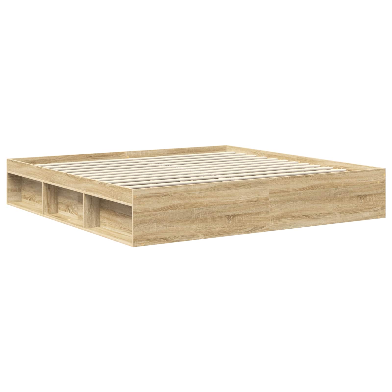 Bedframe met hoofdeinde Sonoma 200 x 200 cm Massief grenenhout is nu te koop bij PeponiXL, paradijselijk wonen!