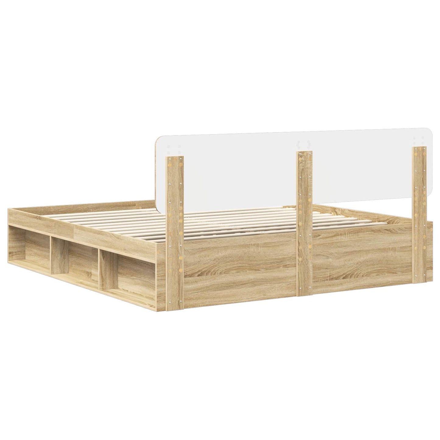 Bedframe met hoofdeinde Sonoma 200 x 200 cm Massief grenenhout is nu te koop bij PeponiXL, paradijselijk wonen!