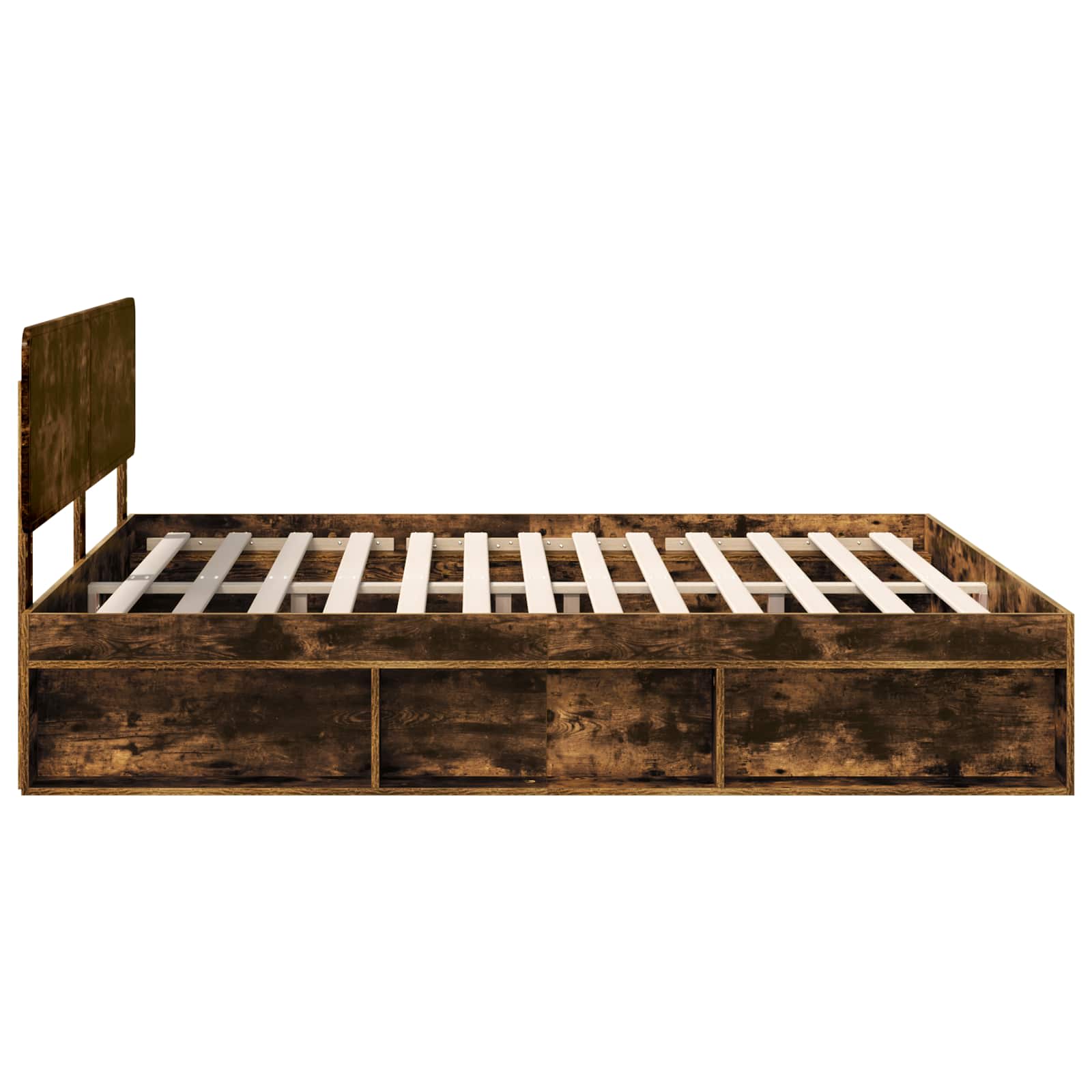 Bedframe Gerookt eiken 200 x 200 cm Massief grenenhout is nu te koop bij PeponiXL, paradijselijk wonen!