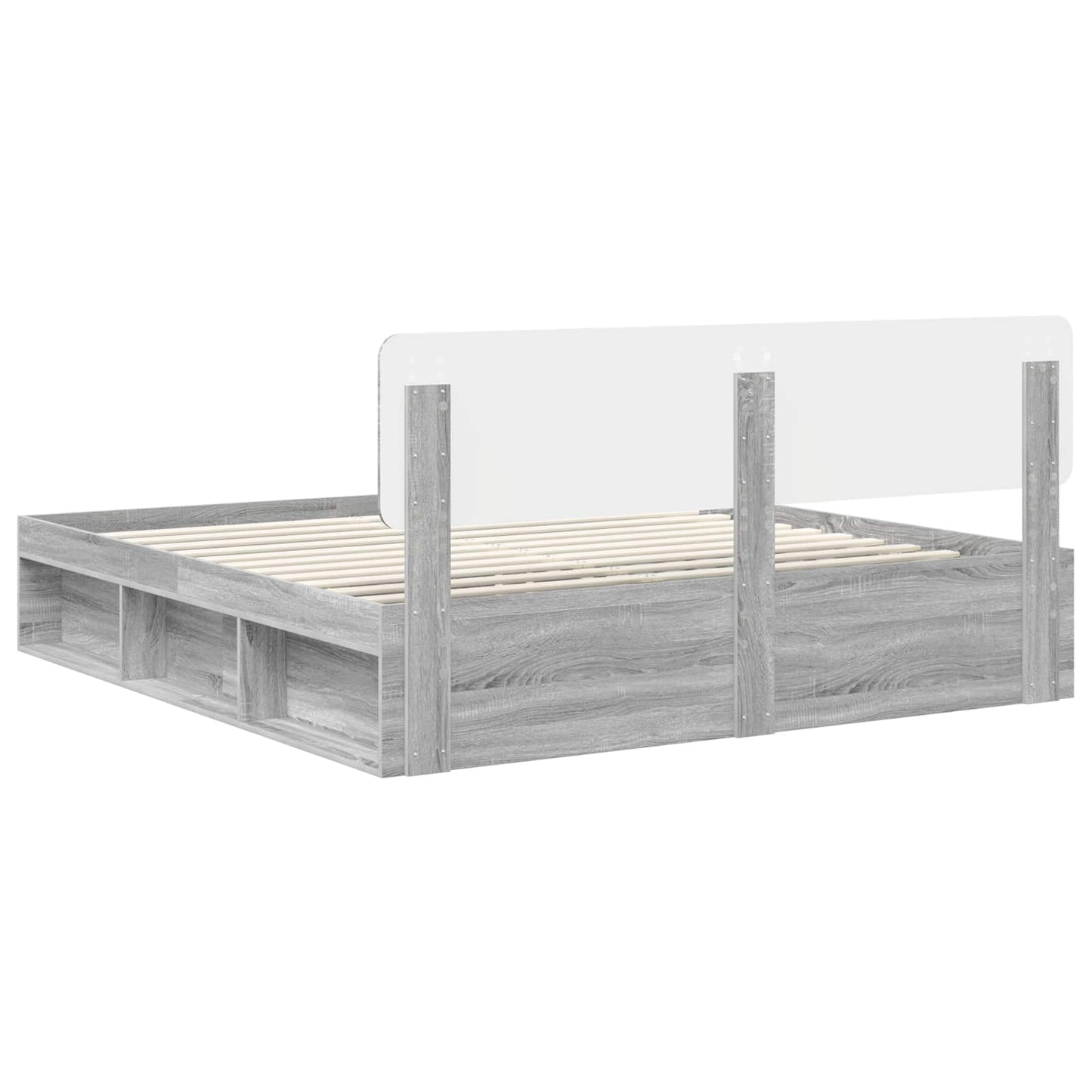 Bedframe Grijs Sonoma 200 x 200 cm Massief grenenhout is nu te koop bij PeponiXL, paradijselijk wonen!