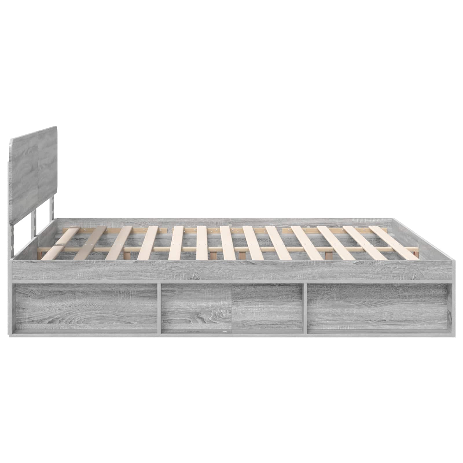 Bedframe Grijs Sonoma 200 x 200 cm Massief grenenhout is nu te koop bij PeponiXL, paradijselijk wonen!