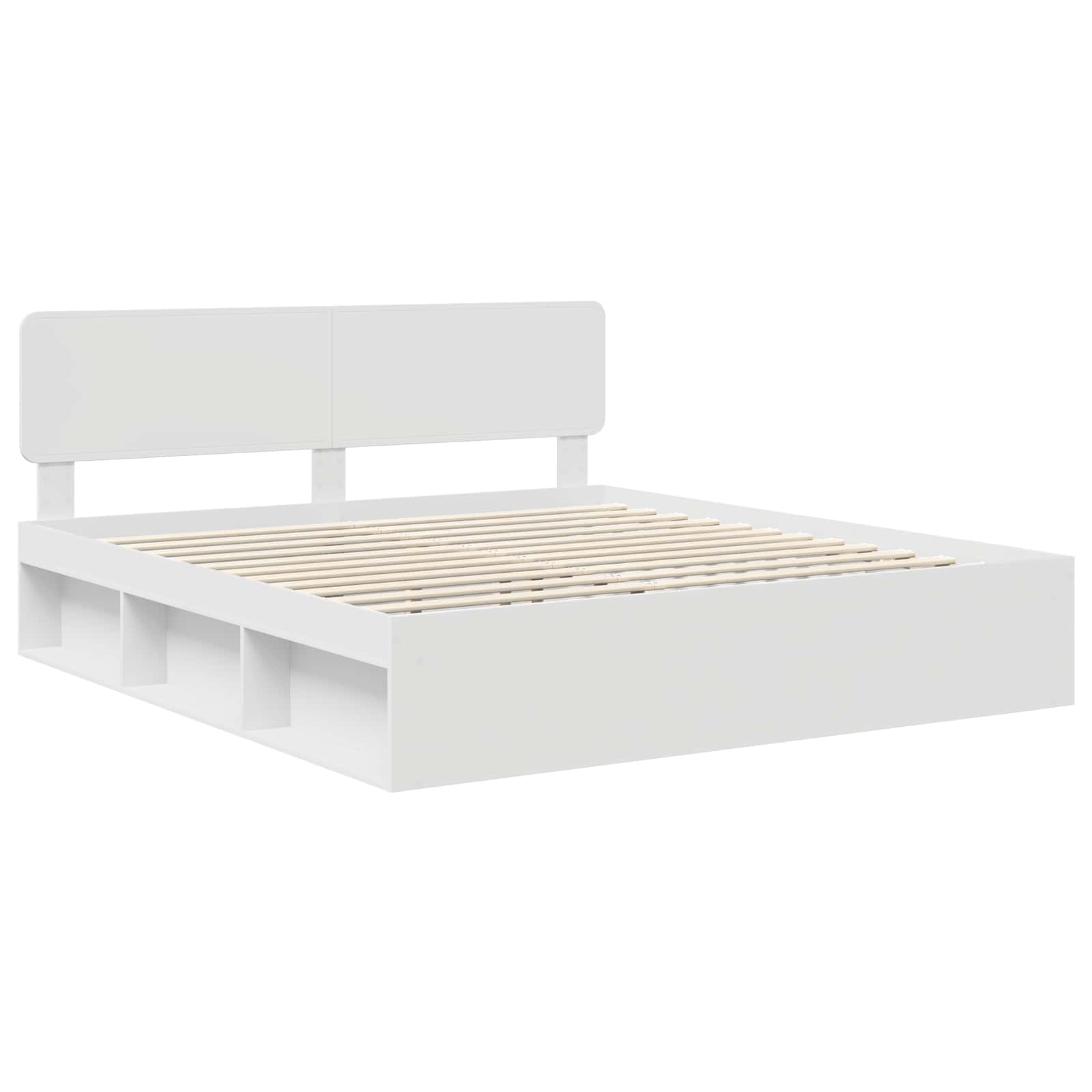Bedframe met hoofdeinde Wit 180 x 200 cm Massief grenenhout is nu te koop bij PeponiXL, paradijselijk wonen!