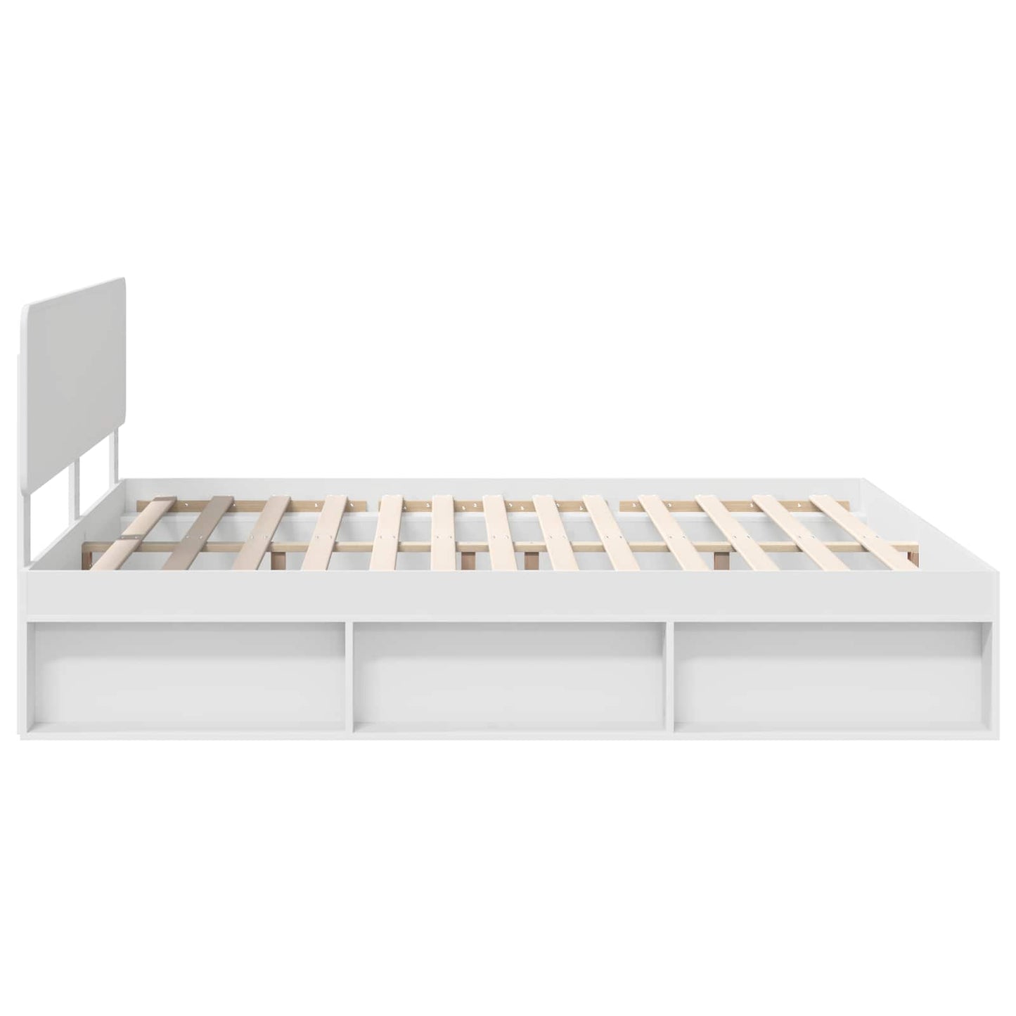 Bedframe met hoofdeinde Wit 180 x 200 cm Massief grenenhout is nu te koop bij PeponiXL, paradijselijk wonen!