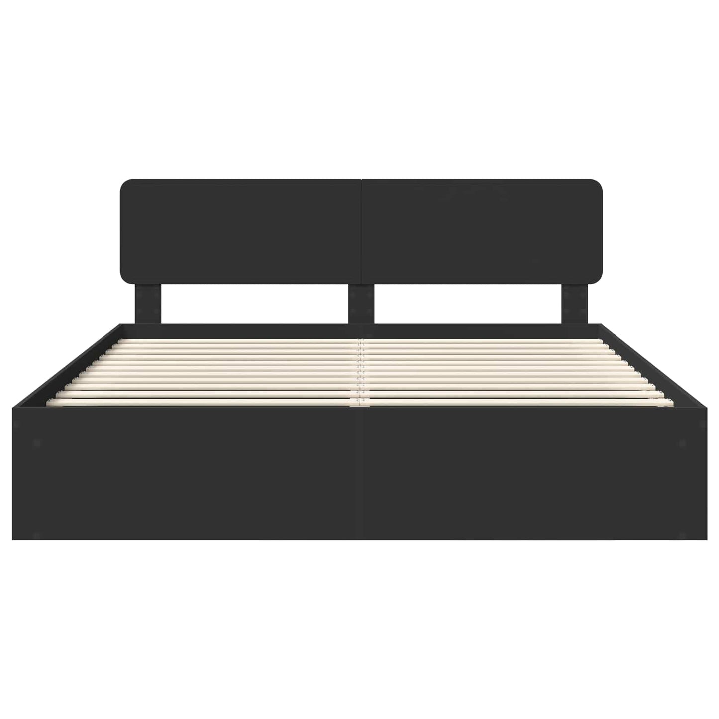 Bedframe met hoofdeinde Zwart 180 x 200 cm Massief grenenhout is nu te koop bij PeponiXL, paradijselijk wonen!