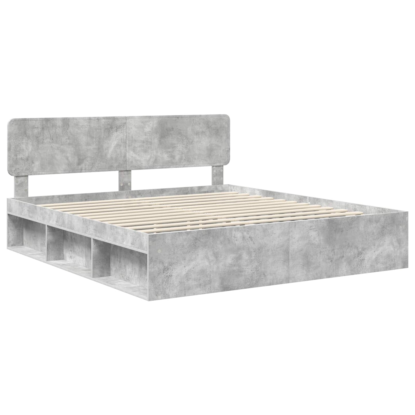 Bedframe met hoofdeinde Beton 180 x 200 cm Massief grenenhout is nu te koop bij PeponiXL, paradijselijk wonen!