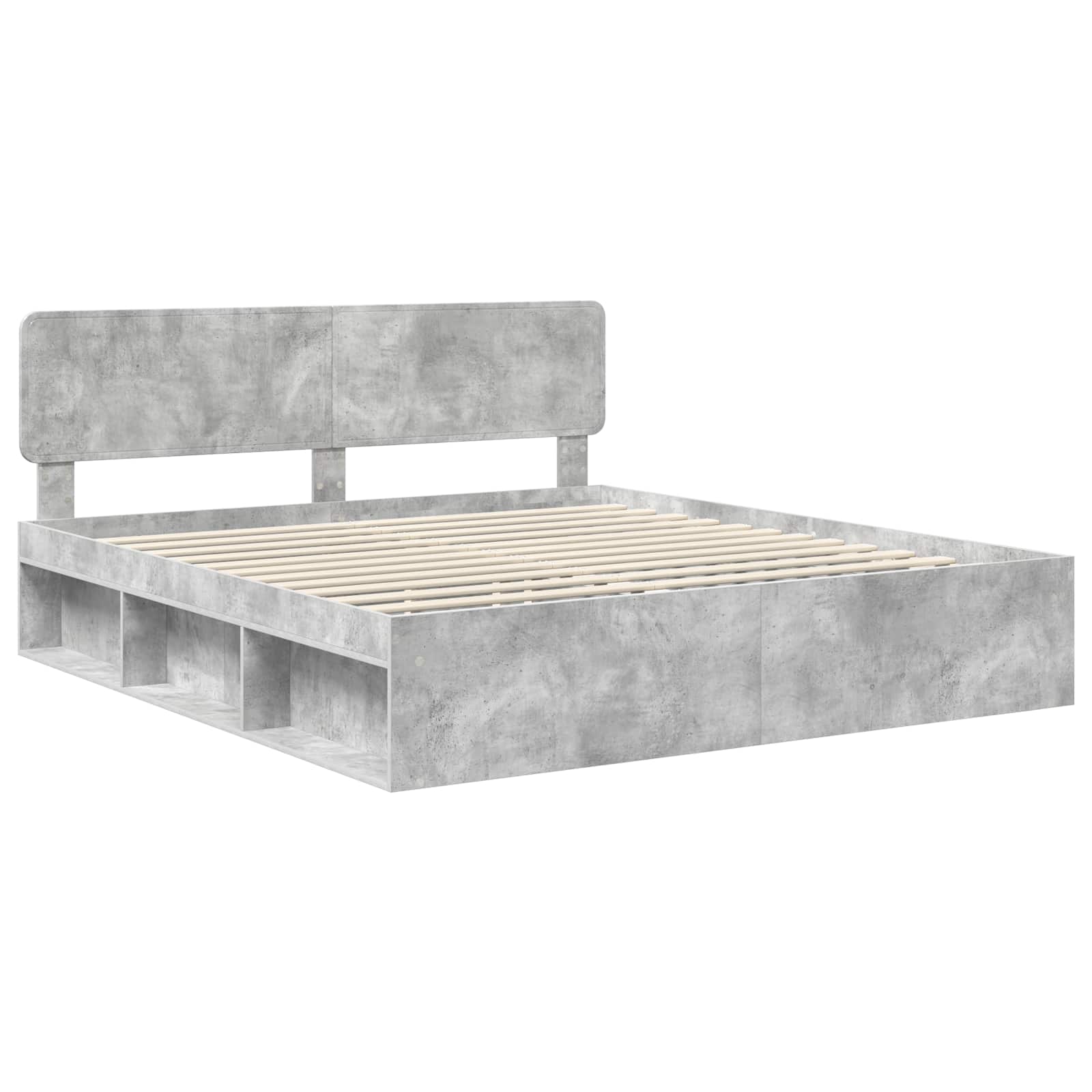 Bedframe met hoofdeinde Beton 180 x 200 cm Massief grenenhout is nu te koop bij PeponiXL, paradijselijk wonen!