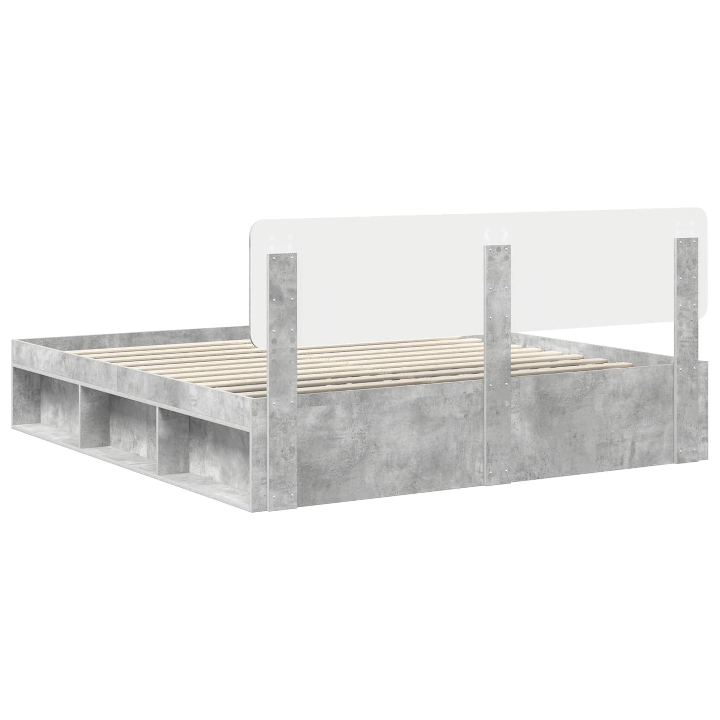 Bedframe met hoofdeinde Beton 180 x 200 cm Massief grenenhout is nu te koop bij PeponiXL, paradijselijk wonen!