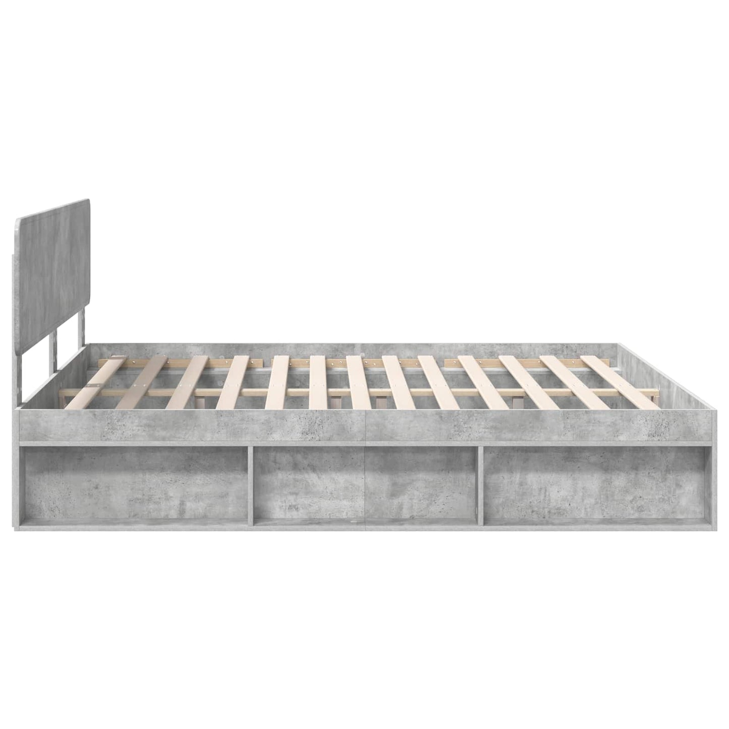 Bedframe met hoofdeinde Beton 180 x 200 cm Massief grenenhout is nu te koop bij PeponiXL, paradijselijk wonen!