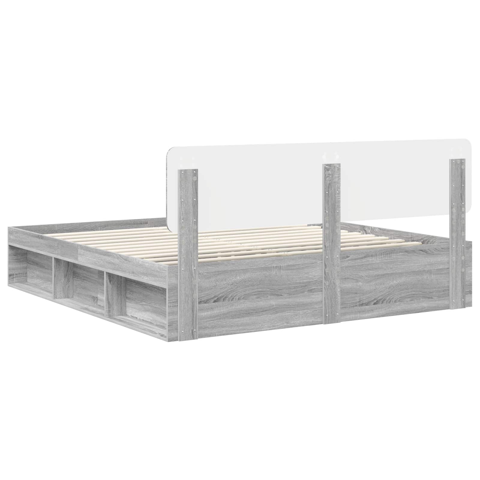 Bedframe Grijs Sonoma 180 x 200 cm Massief grenenhout is nu te koop bij PeponiXL, paradijselijk wonen!