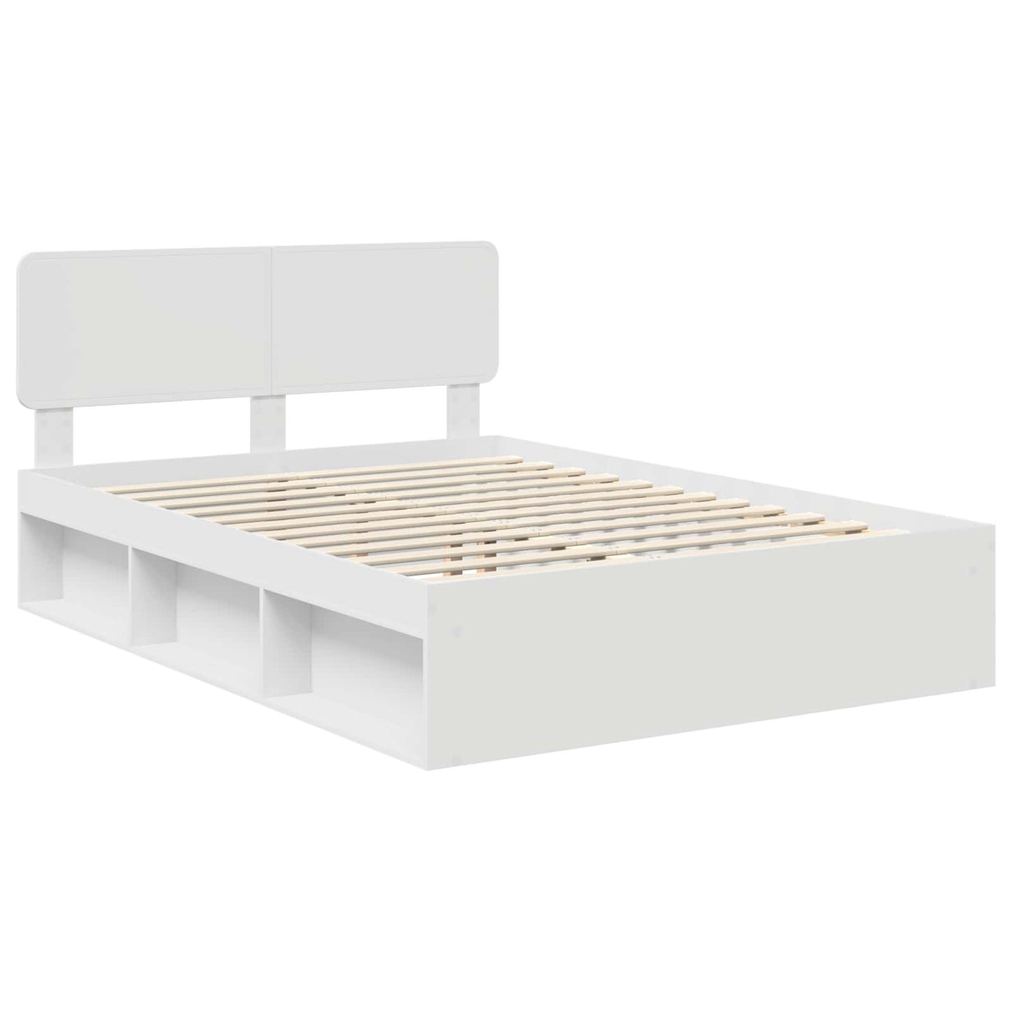 Bedframe met hoofdeinde Wit 160 x 200 cm Massief grenenhout is nu te koop bij PeponiXL, paradijselijk wonen!