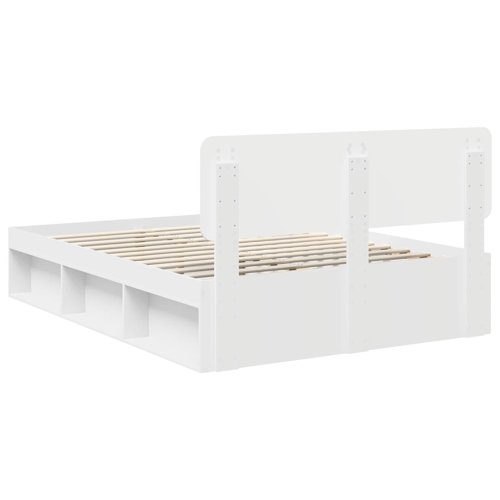 Bedframe met hoofdeinde Wit 160 x 200 cm Massief grenenhout is nu te koop bij PeponiXL, paradijselijk wonen!
