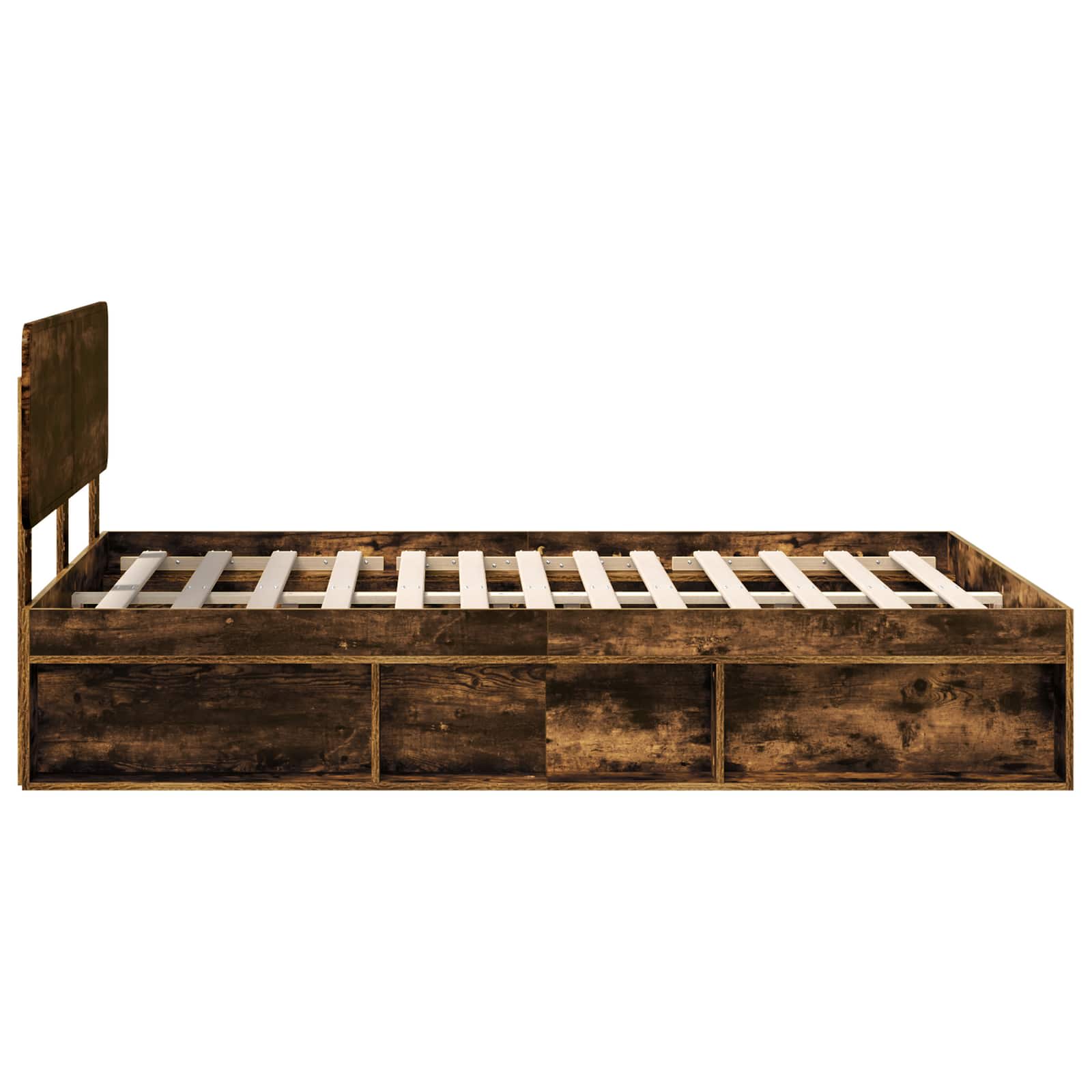 Bedframe Gerookt eiken 160 x 200 cm Massief grenenhout is nu te koop bij PeponiXL, paradijselijk wonen!
