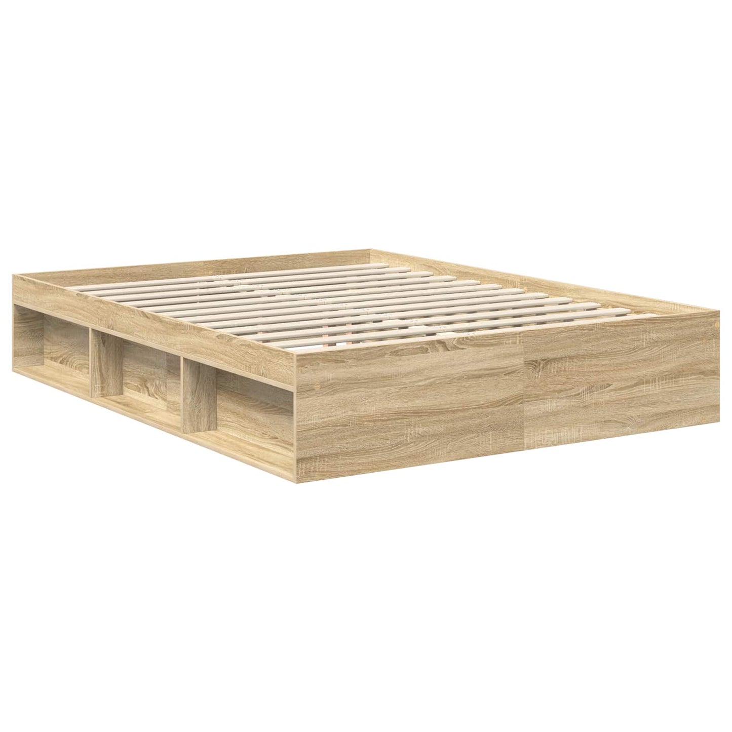 Bedframe Sonoma Eiken 150 x 200 cm Massief grenenhout is nu te koop bij PeponiXL, paradijselijk wonen!