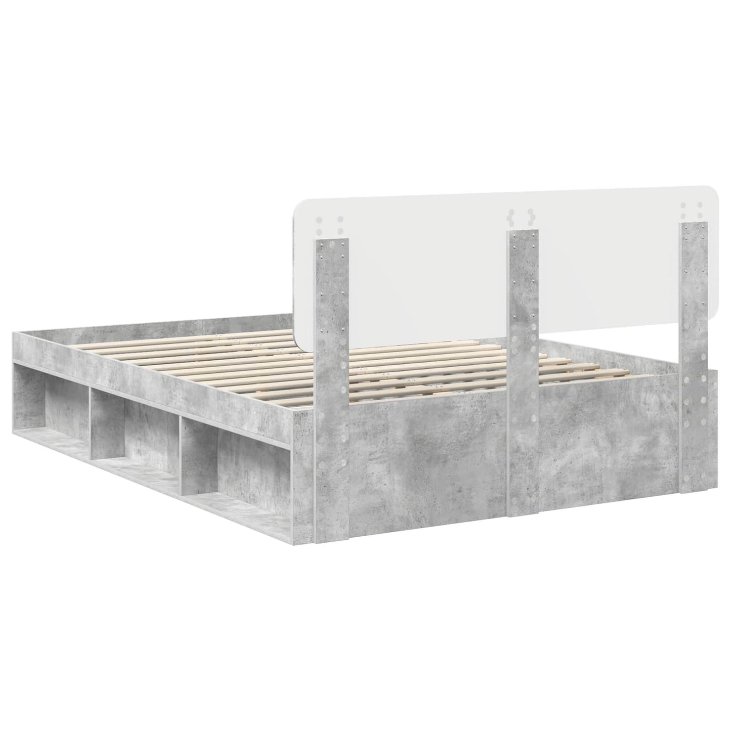 Bedframe Concerte Grijs 150 x 200 cm Massief grenenhout is nu te koop bij PeponiXL, paradijselijk wonen!