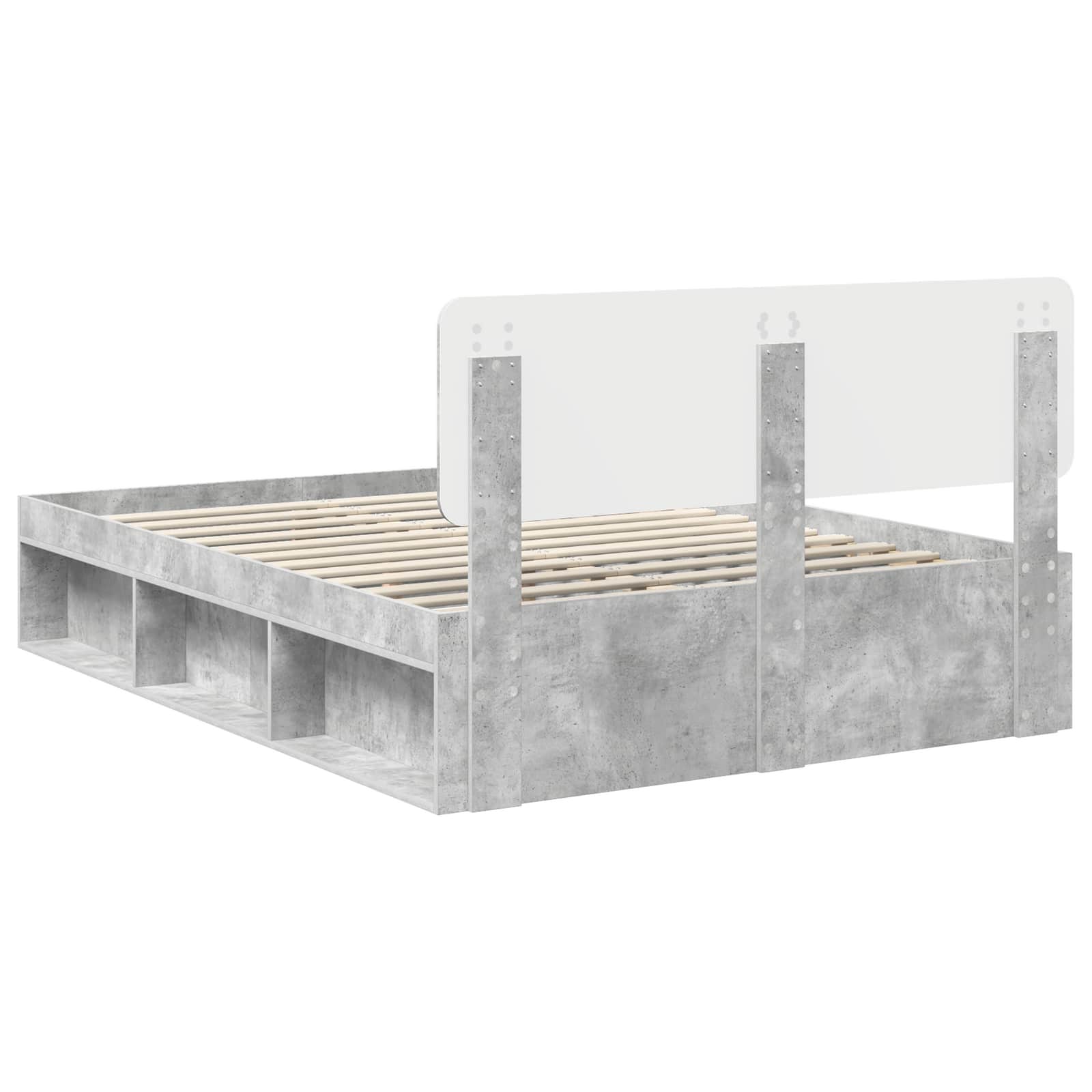 Bedframe Concerte Grijs 150 x 200 cm Massief grenenhout is nu te koop bij PeponiXL, paradijselijk wonen!