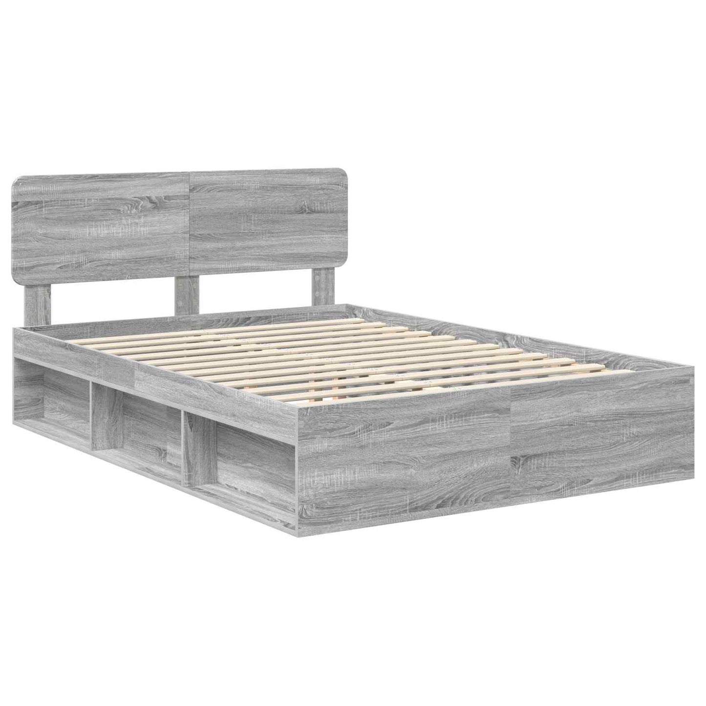 Bedframe Grijs Sonoma 150 x 200 cm Massief grenenhout is nu te koop bij PeponiXL, paradijselijk wonen!