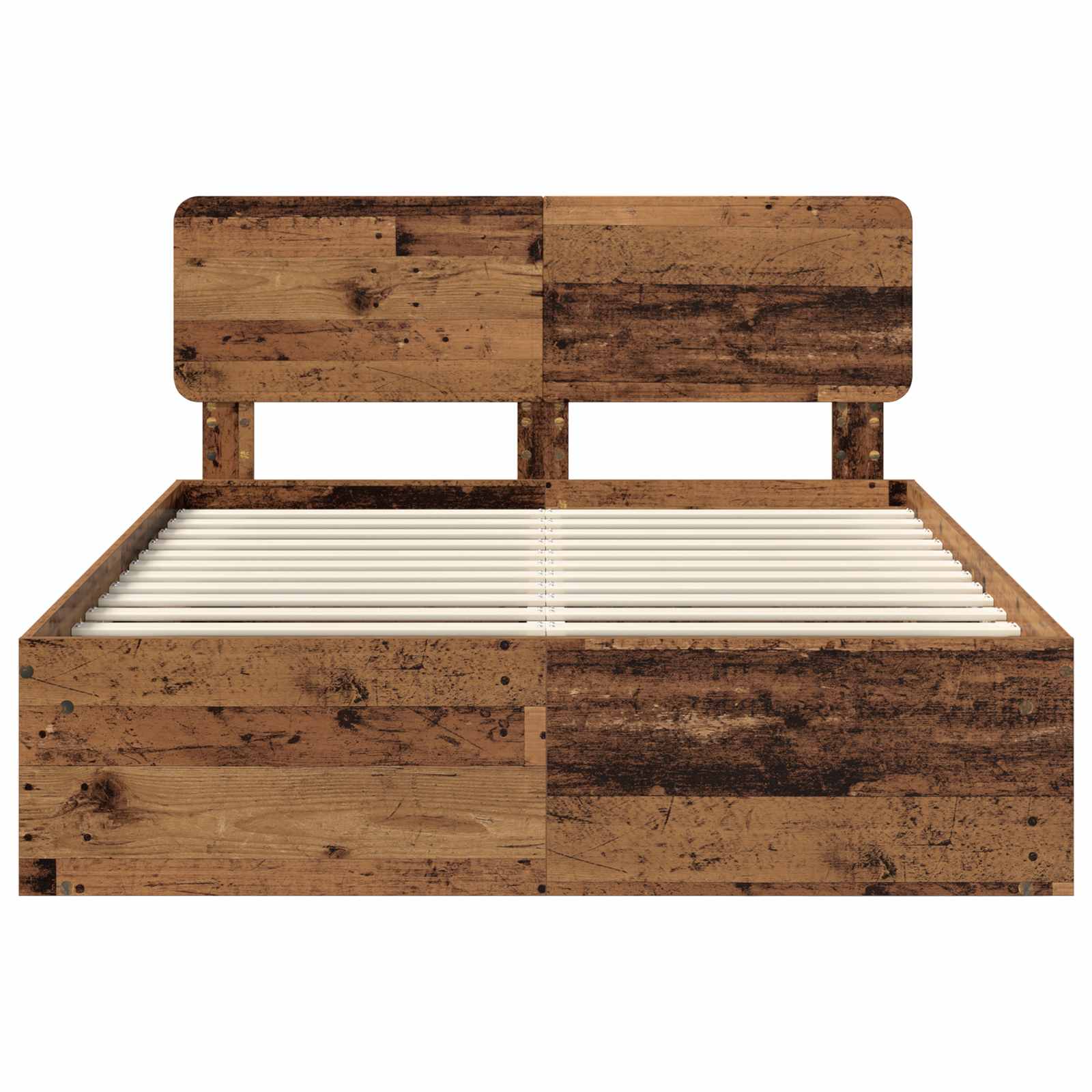 Bedframe met hoofdeinde Oudhout 150 x 200 cm Massief grenenhout is nu te koop bij PeponiXL, paradijselijk wonen!