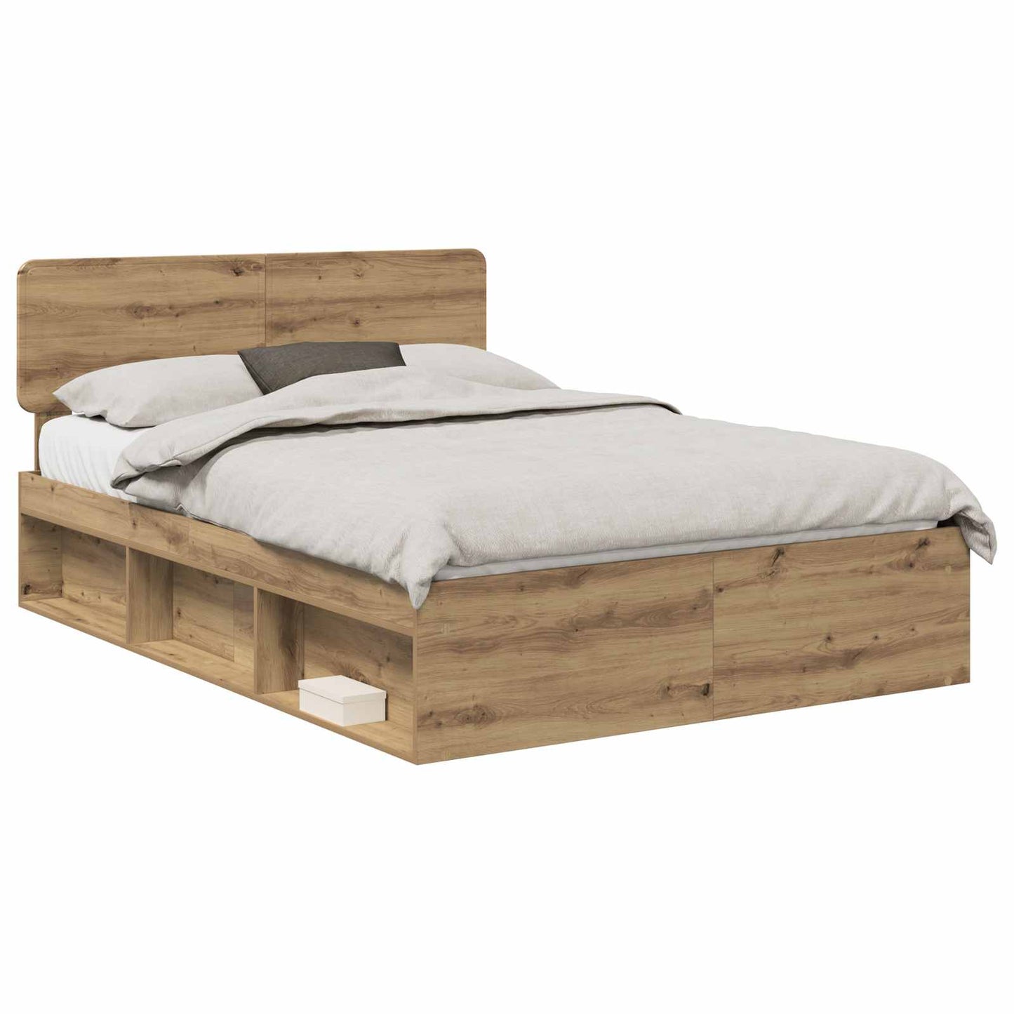 Bedframe Ambachtelijk eiken 150 x 200 cm Massief grenenhout is nu te koop bij PeponiXL, paradijselijk wonen!