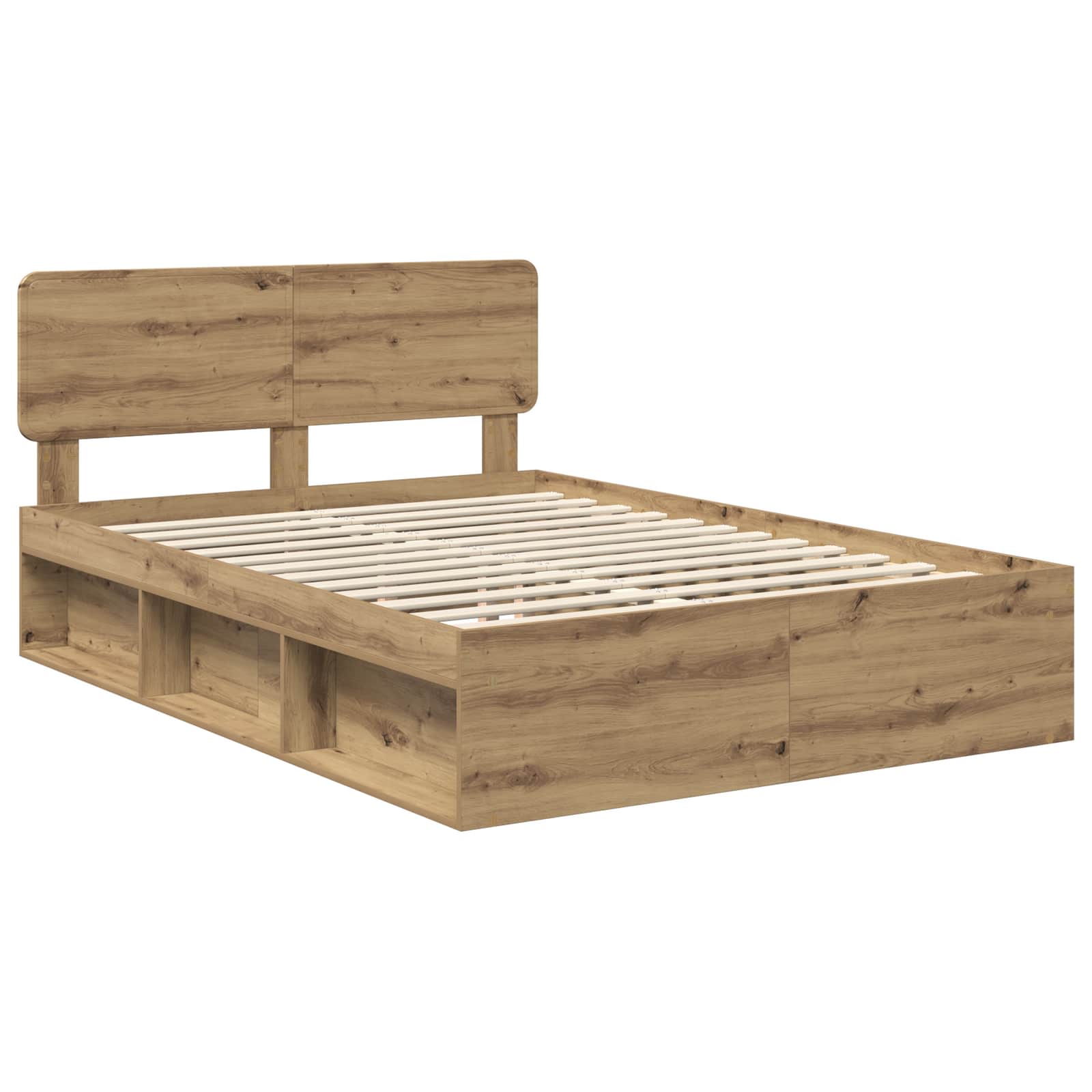 Bedframe Ambachtelijk eiken 150 x 200 cm Massief grenenhout is nu te koop bij PeponiXL, paradijselijk wonen!