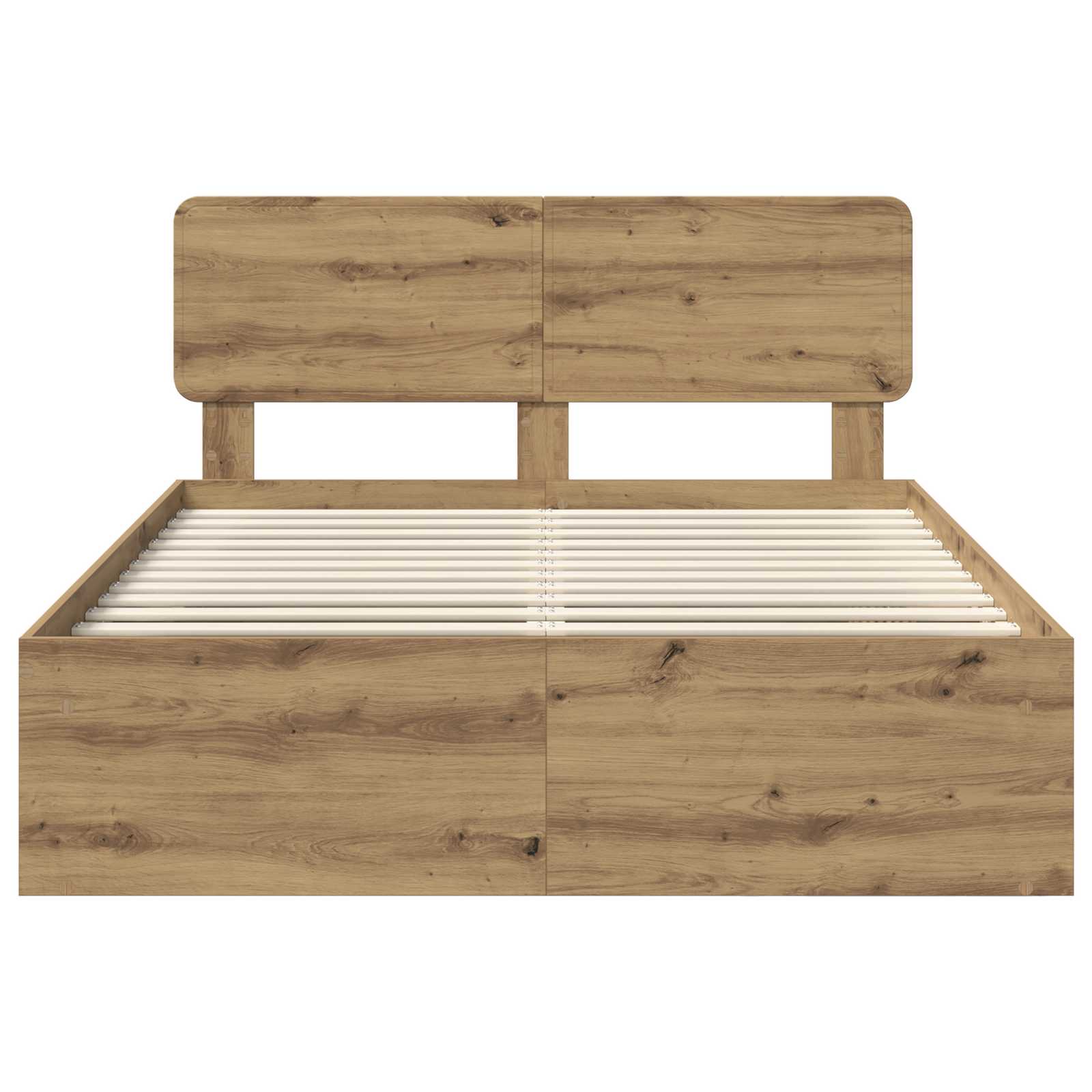 Bedframe Ambachtelijk eiken 150 x 200 cm Massief grenenhout is nu te koop bij PeponiXL, paradijselijk wonen!