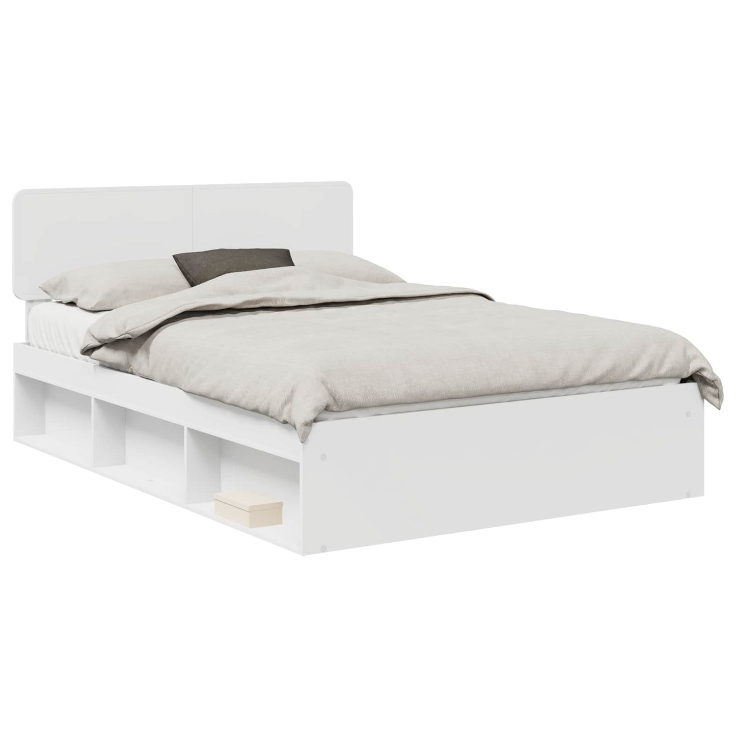 Bedframe met hoofdeinde Wit 140 x 200 cm Massief grenenhout is nu te koop bij PeponiXL, paradijselijk wonen!