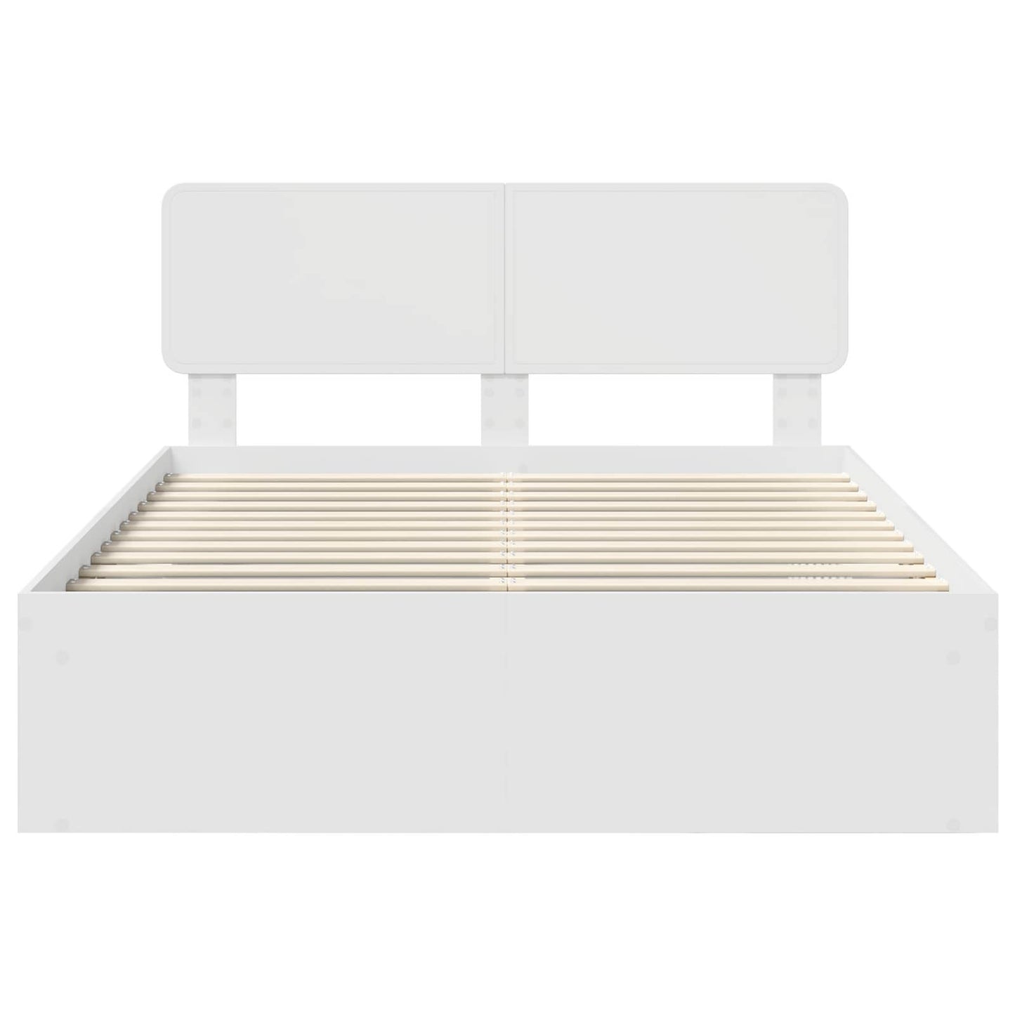 Bedframe met hoofdeinde Wit 140 x 200 cm Massief grenenhout is nu te koop bij PeponiXL, paradijselijk wonen!