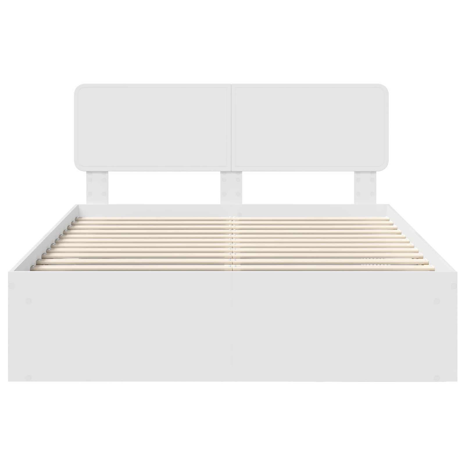 Bedframe met hoofdeinde Wit 140 x 200 cm Massief grenenhout is nu te koop bij PeponiXL, paradijselijk wonen!