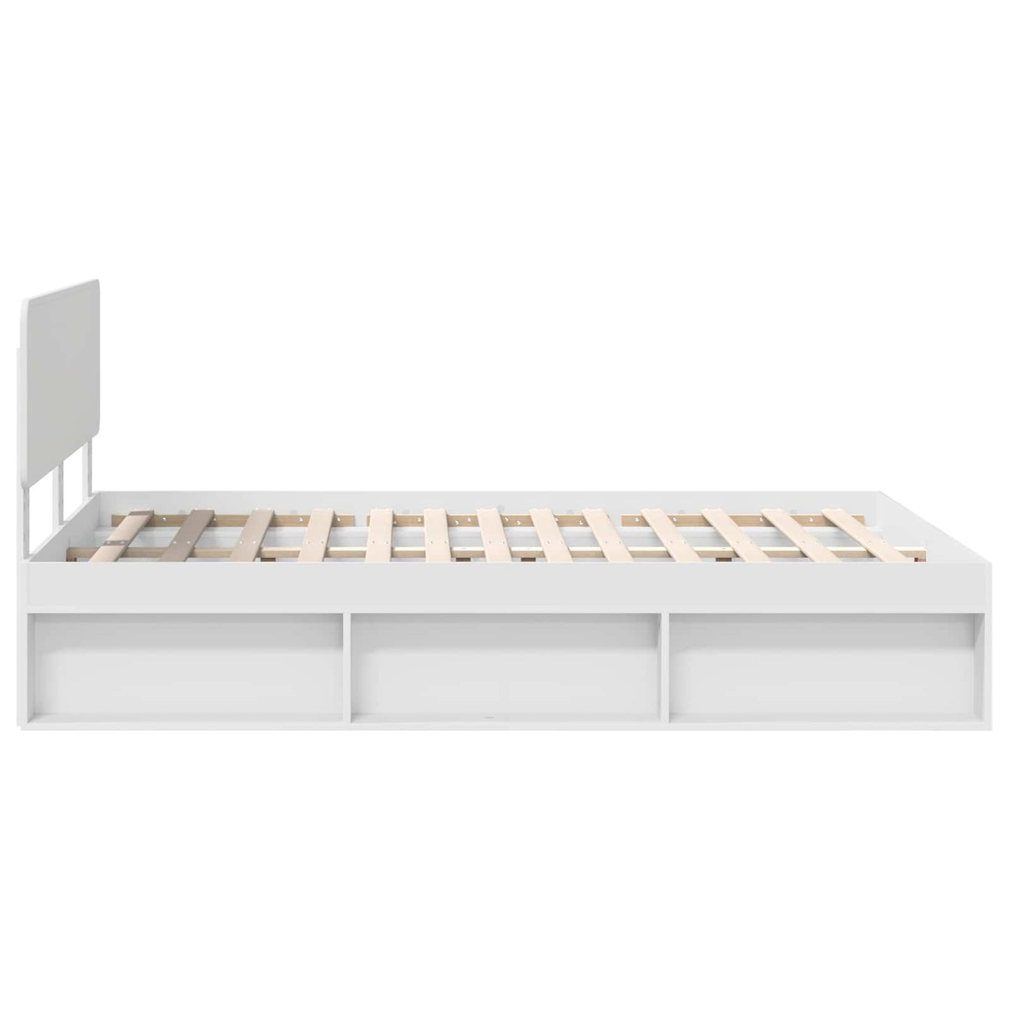 Bedframe met hoofdeinde Wit 140 x 200 cm Massief grenenhout is nu te koop bij PeponiXL, paradijselijk wonen!