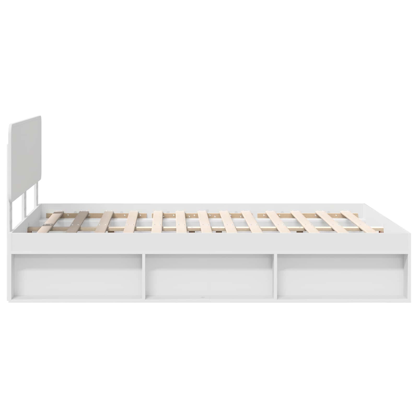 Bedframe met hoofdeinde Wit 140 x 200 cm Massief grenenhout is nu te koop bij PeponiXL, paradijselijk wonen!
