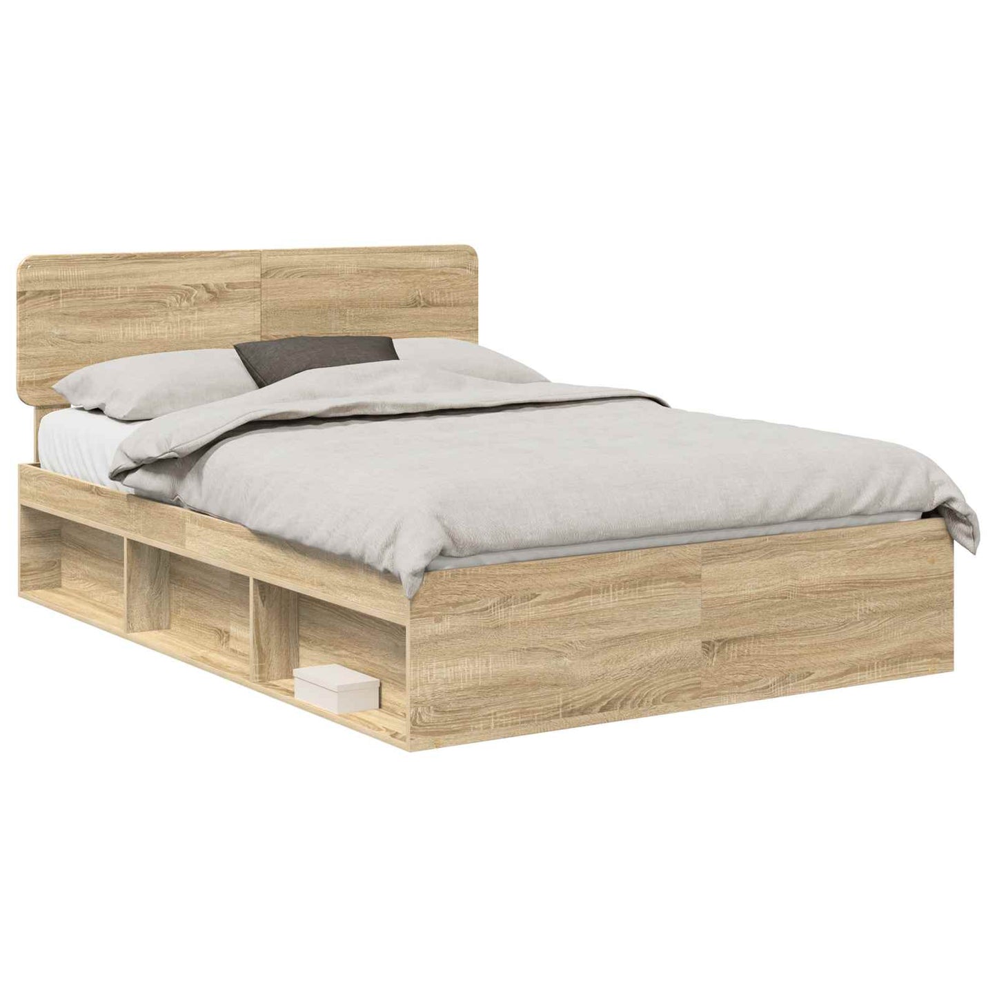 Bedframe met hoofdeinde Sonoma 140 x 200 cm Massief grenenhout is nu te koop bij PeponiXL, paradijselijk wonen!