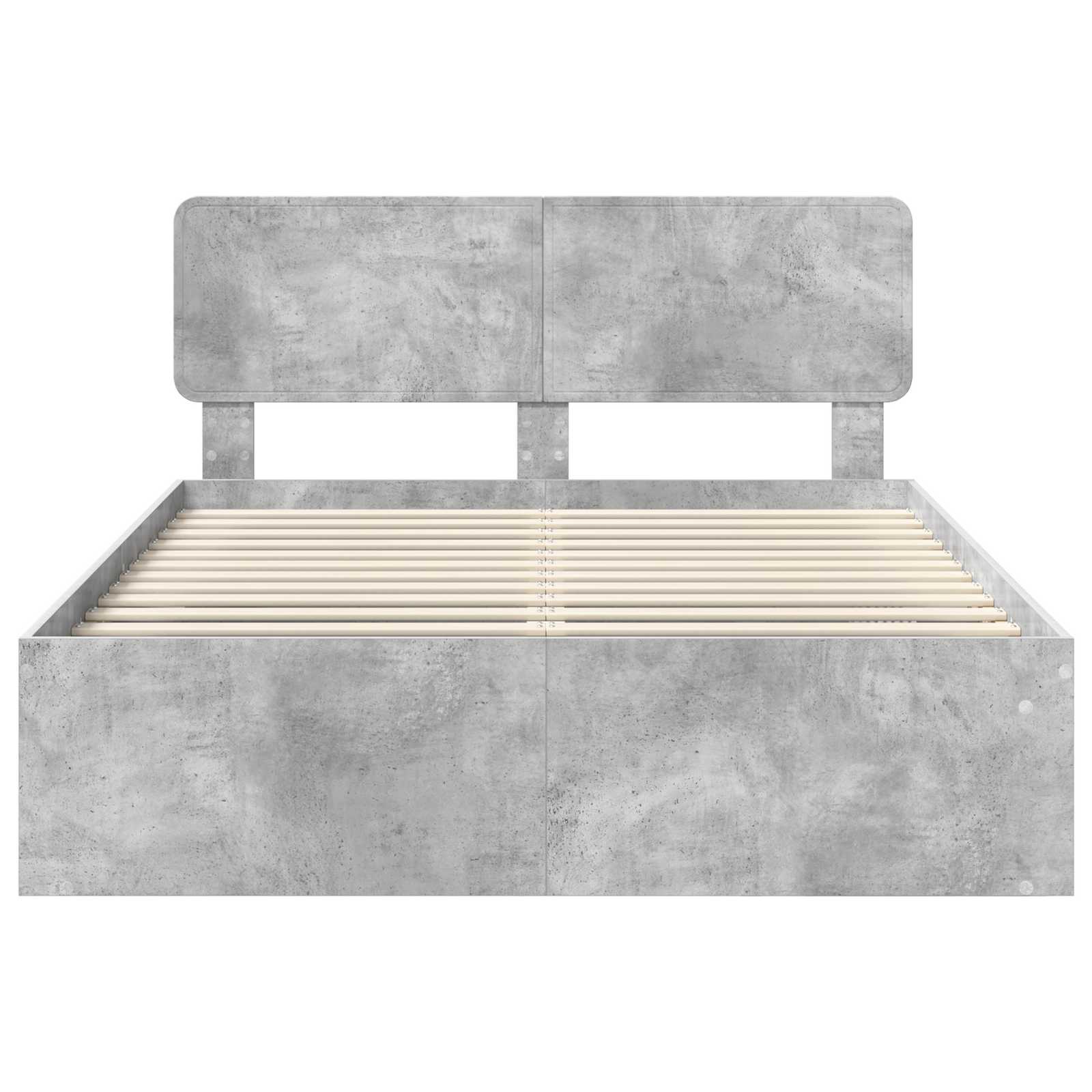 Bedframe met hoofdeinde Beton 140 x 200 cm Massief grenenhout is nu te koop bij PeponiXL, paradijselijk wonen!