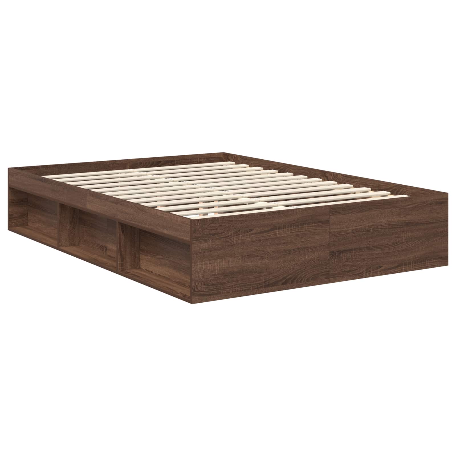 Bedframe Bruin Eiken 140 x 200 cm Massief grenenhout is nu te koop bij PeponiXL, paradijselijk wonen!