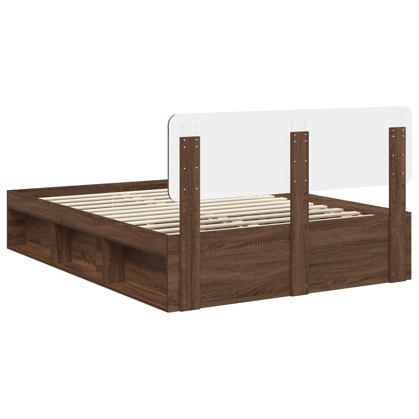Bedframe Bruin Eiken 140 x 200 cm Massief grenenhout is nu te koop bij PeponiXL, paradijselijk wonen!