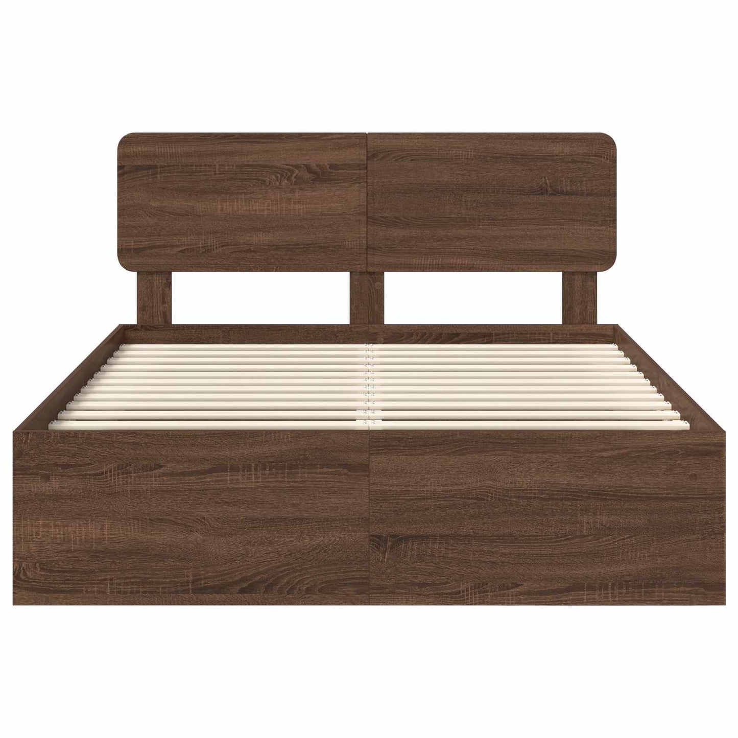 Bedframe Bruin Eiken 140 x 200 cm Massief grenenhout is nu te koop bij PeponiXL, paradijselijk wonen!