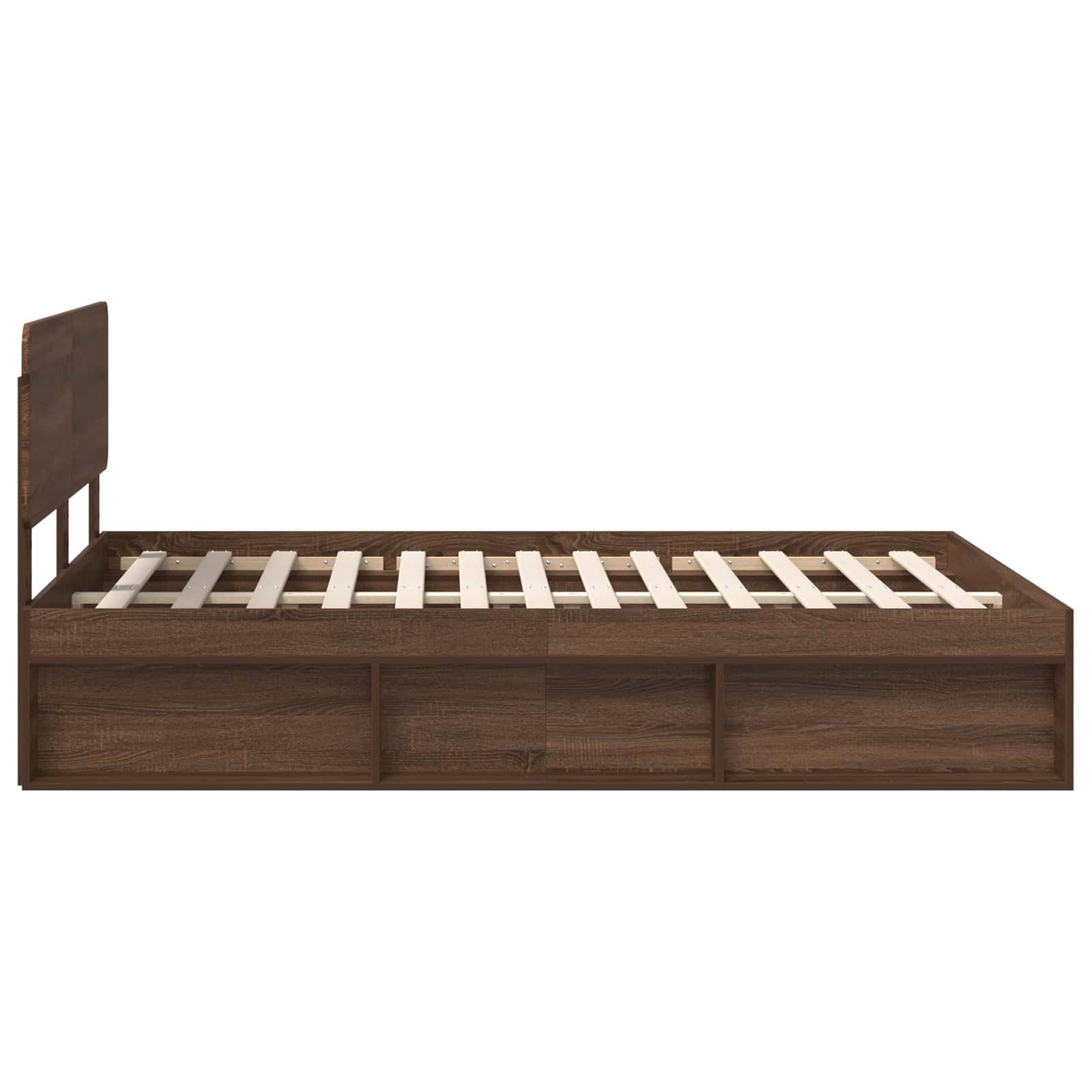 Bedframe Bruin Eiken 140 x 200 cm Massief grenenhout is nu te koop bij PeponiXL, paradijselijk wonen!