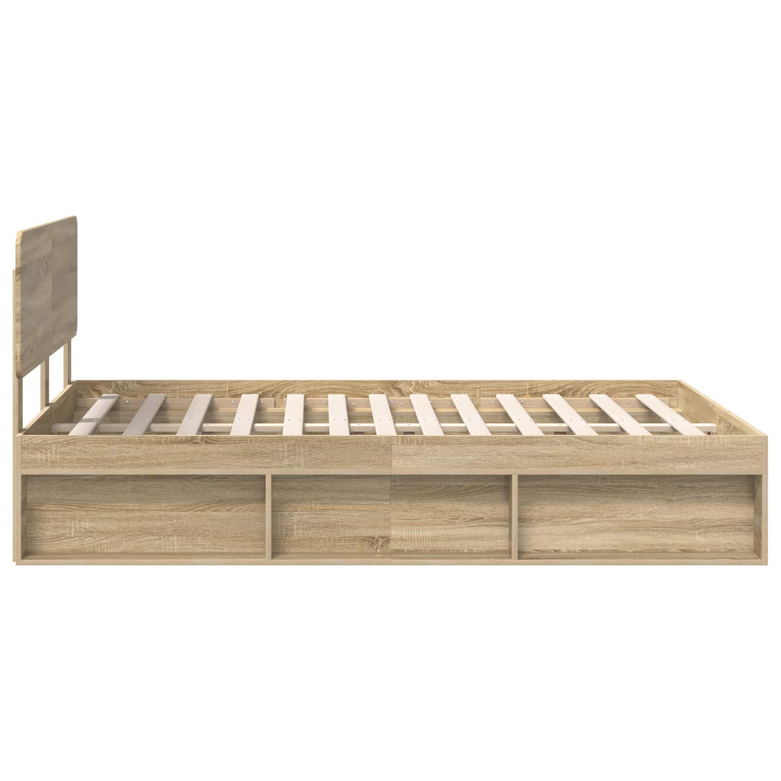 Bedframe met hoofdeinde Sonoma 140 x 190 cm Massief grenenhout is nu te koop bij PeponiXL, paradijselijk wonen!