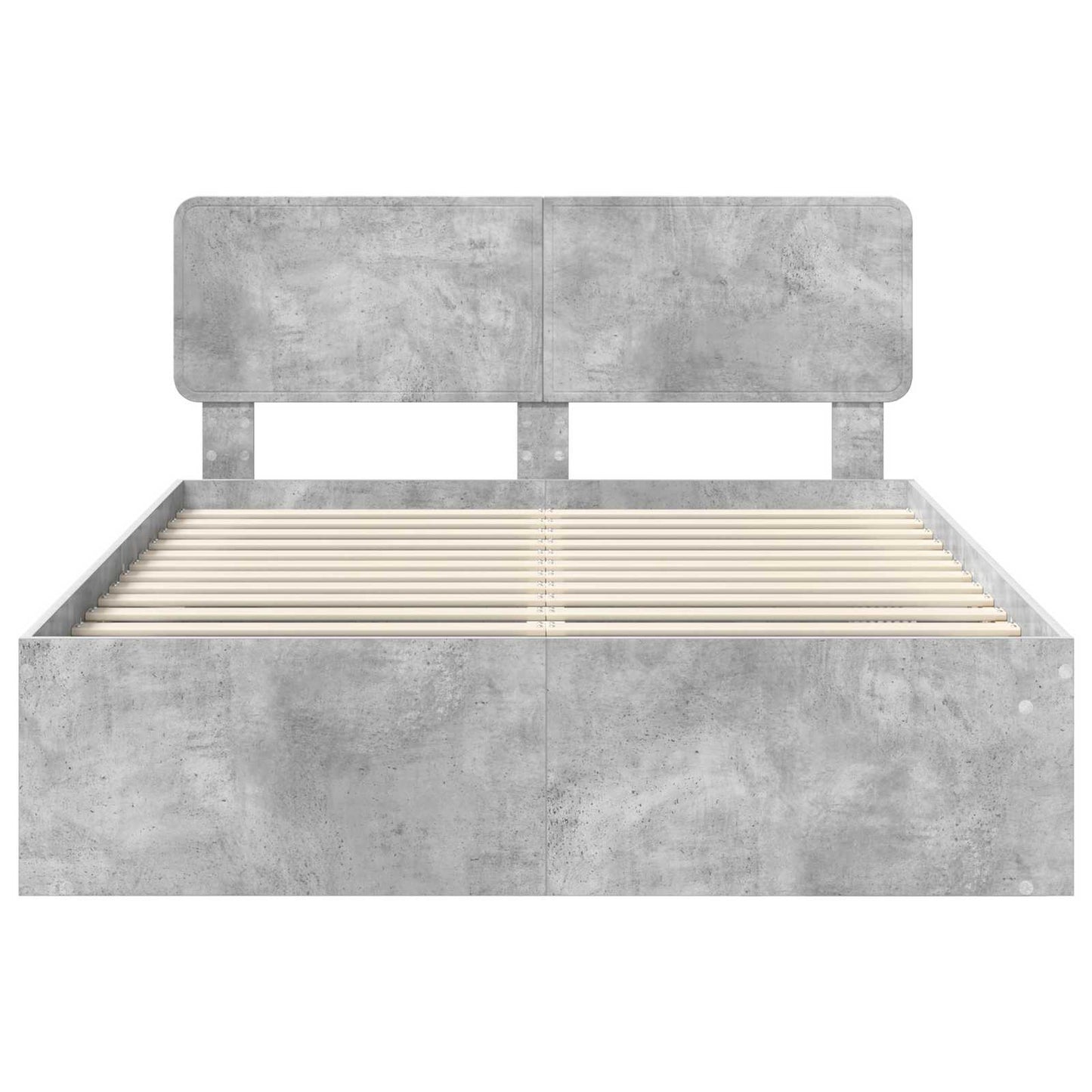 Bedframe met hoofdeinde Beton 140 x 190 cm Massief grenenhout is nu te koop bij PeponiXL, paradijselijk wonen!
