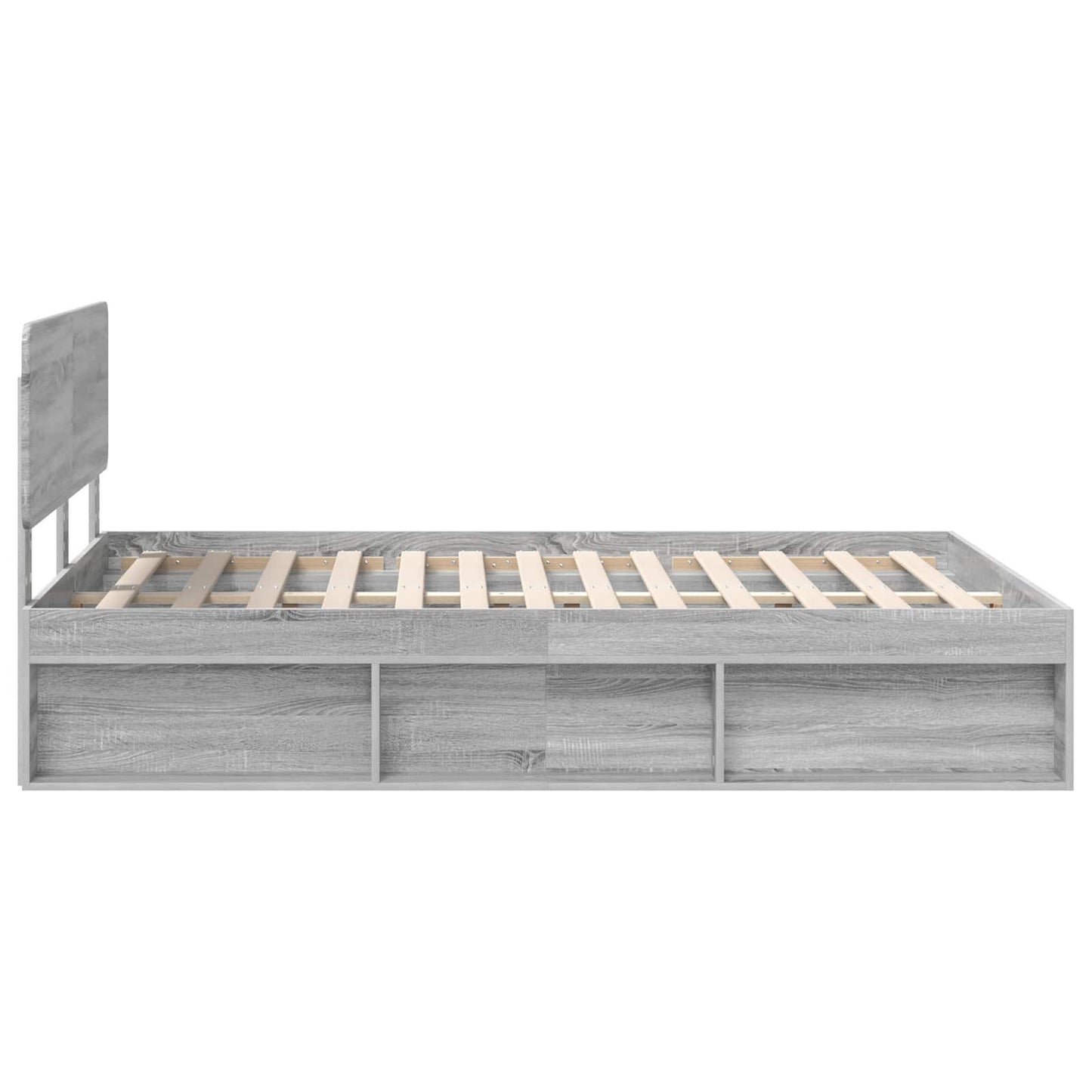 Bedframe Grijs Sonoma 140 x 190 cm Massief grenenhout is nu te koop bij PeponiXL, paradijselijk wonen!