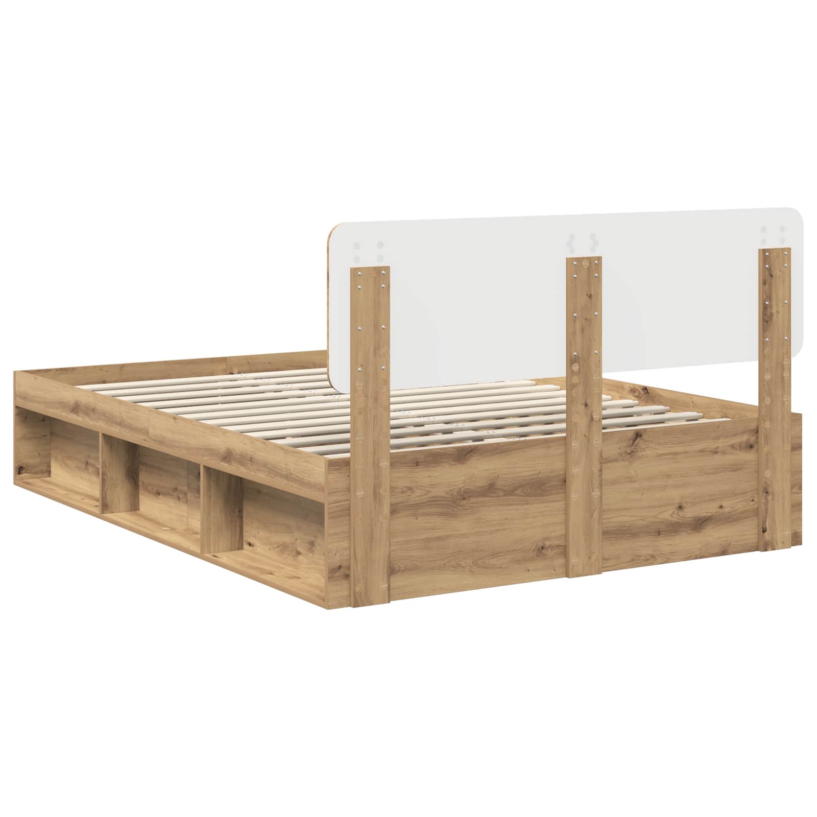 Bedframe Ambachtelijk eiken 140 x 190 cm Massief grenenhout is nu te koop bij PeponiXL, paradijselijk wonen!