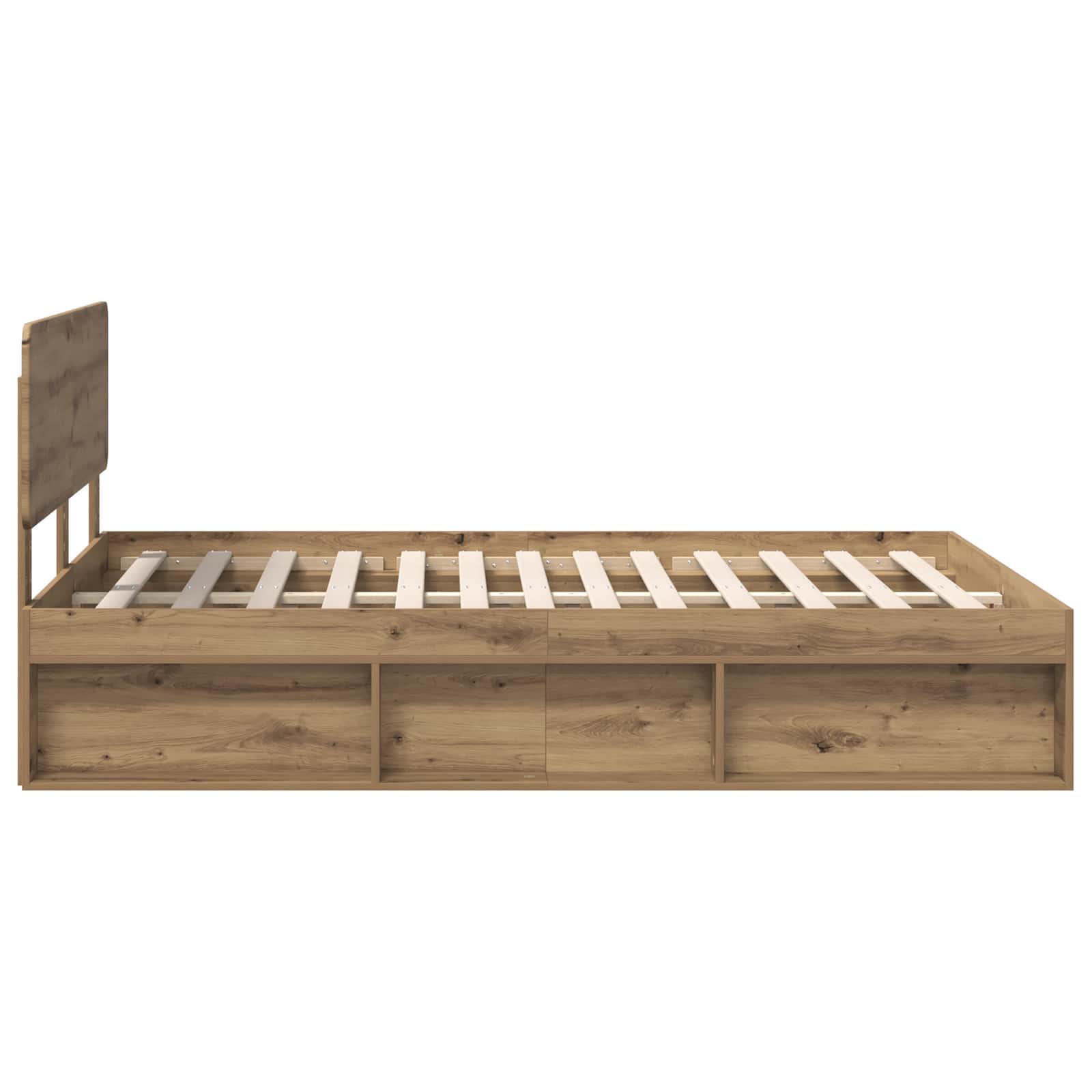 Bedframe Ambachtelijk eiken 140 x 190 cm Massief grenenhout is nu te koop bij PeponiXL, paradijselijk wonen!