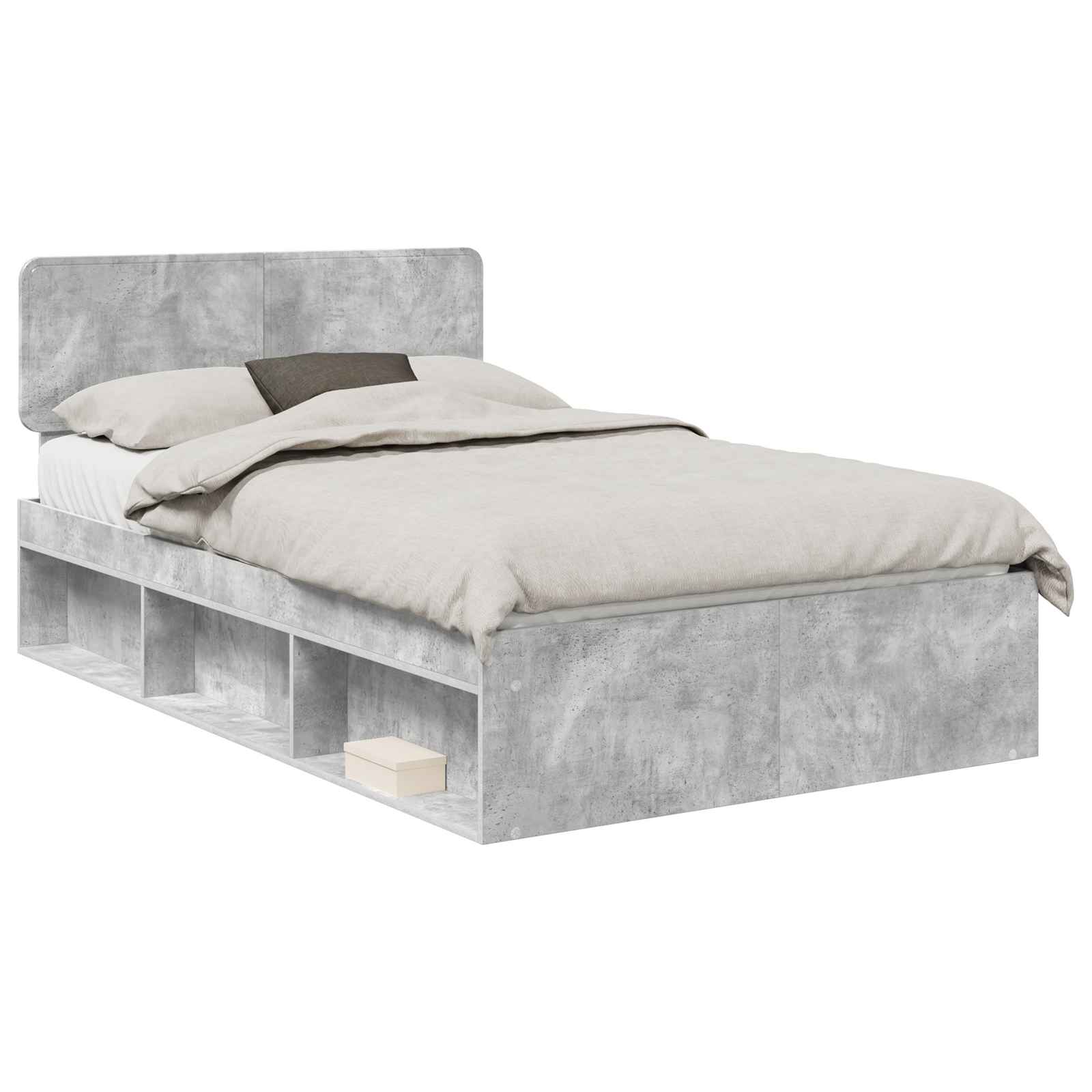 Bedframe Concerte Grijs 135 x 190 cm Massief grenenhout is nu te koop bij PeponiXL, paradijselijk wonen!