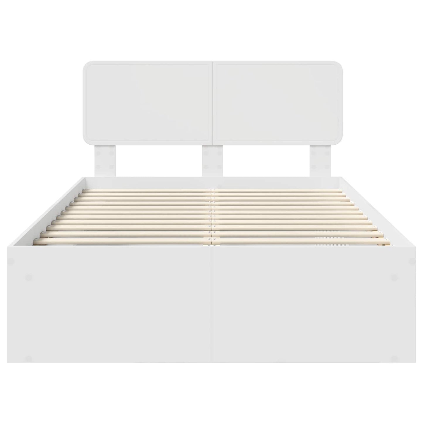 Bedframe met hoofdeinde Wit 120 x 200 cm Massief grenenhout is nu te koop bij PeponiXL, paradijselijk wonen!
